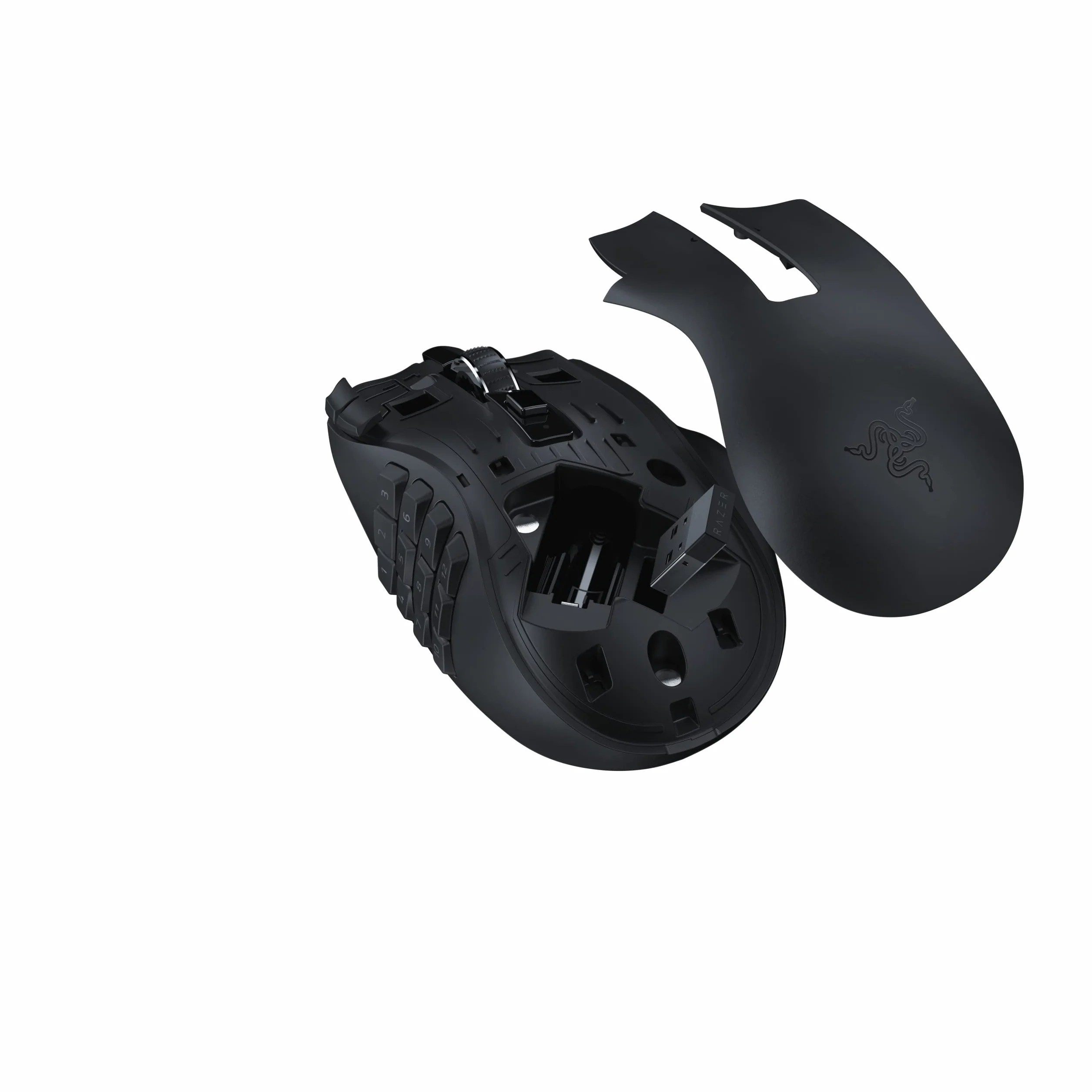 Razer Naga V2 HyperSpeed - ergonomiczna, bezprzewodowa mysz do gier MMO (z 19 programowalnymi przyciskami, bezprzewodowa technologia HyperSpeed 2,4 GHz, do 250 godzin, czujnik optyczny 30K) Czarna