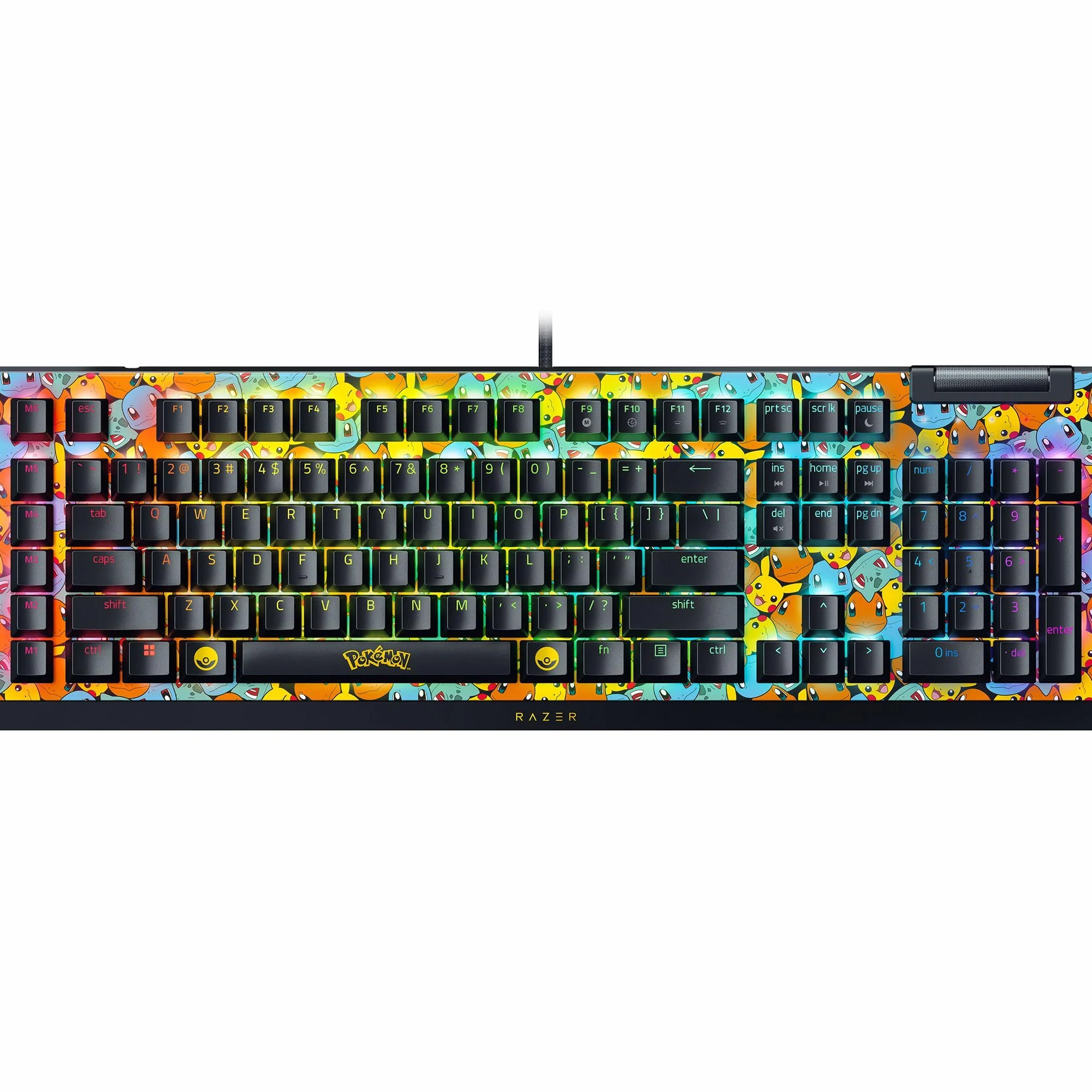 Razer BlackWidow V4 X Pokémon Edition mechaniczna klawiatura do gier Chroma RGB zielony przełączniki Clicky QWERTY US-Layout