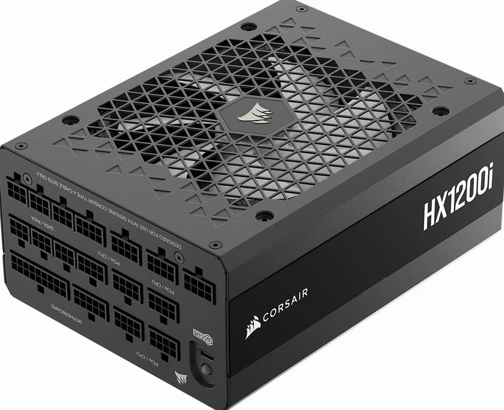 CORSAIR HX1200i (2025) W Pełni Modułowy Cichy Zasilacz ATX Zgodny Z kablem 12V-2x6 – Zgodna z ATX 3.1 i PCIe 5.1, Wydajność Klasy Cybenetics Platinum – Czarny | Z kablem, kompatybilny z ATX 3.1 i PCIe 5.1, wydajność Cybenetics Platinum