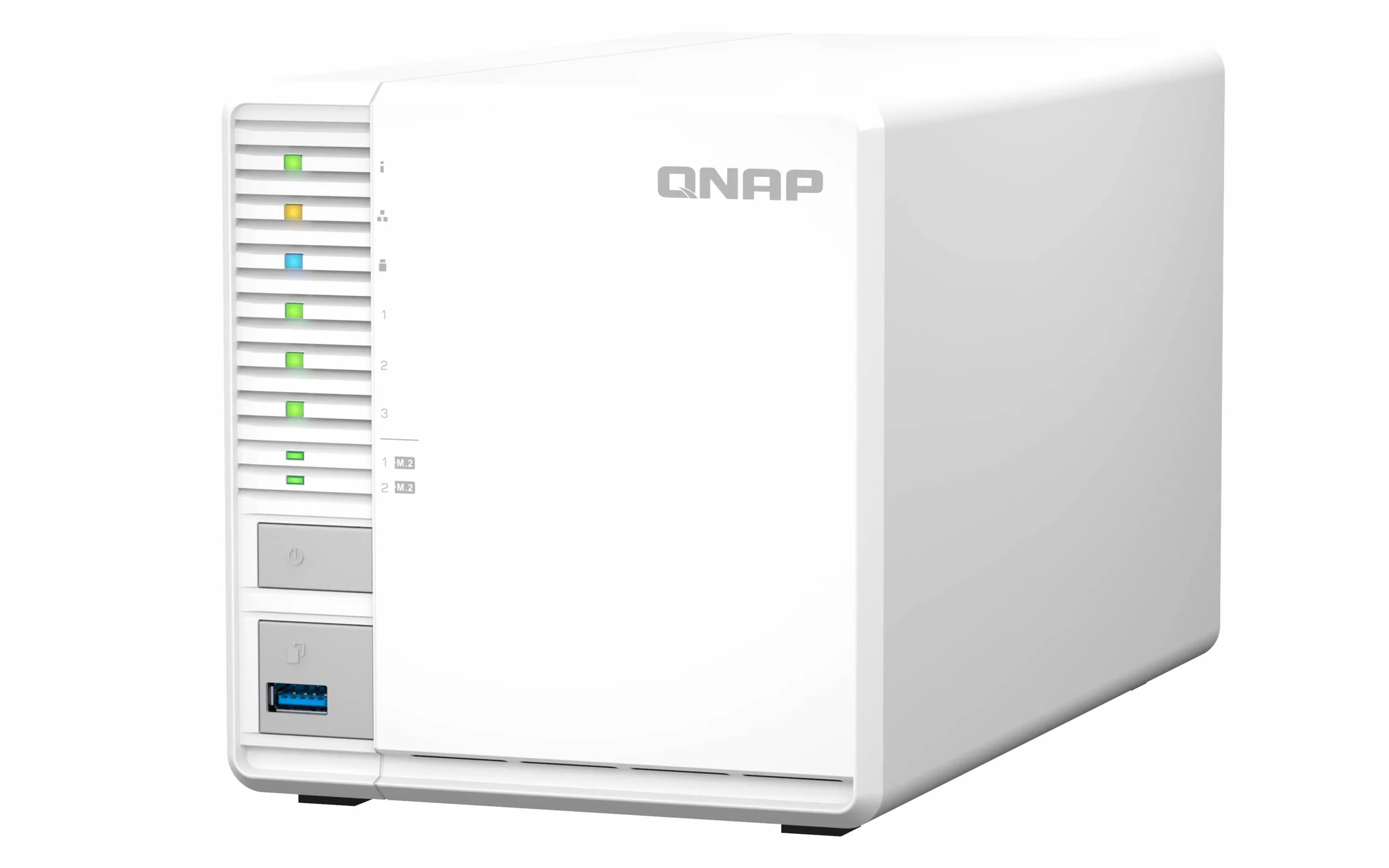 QNAP TS-364-8G | 3-kieszeniowy, czterordzeniowy procesor Intel, 2 gniazda M.2, 2,5GbE RAID5 Desktop NAS, 8 GB pamięci RAM