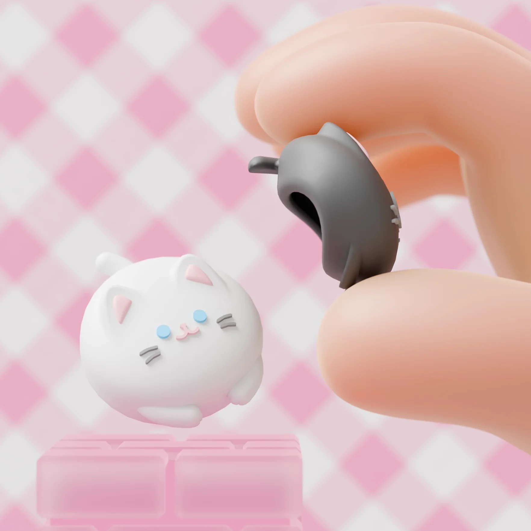 PlayVital Nakrętki na kciuki do Nintendo Switch 2 2025, silikonowe nakładki na kciuki Kawaii do Joycon 2, wygodne akcesoria do joysticka (uroczy kotek)