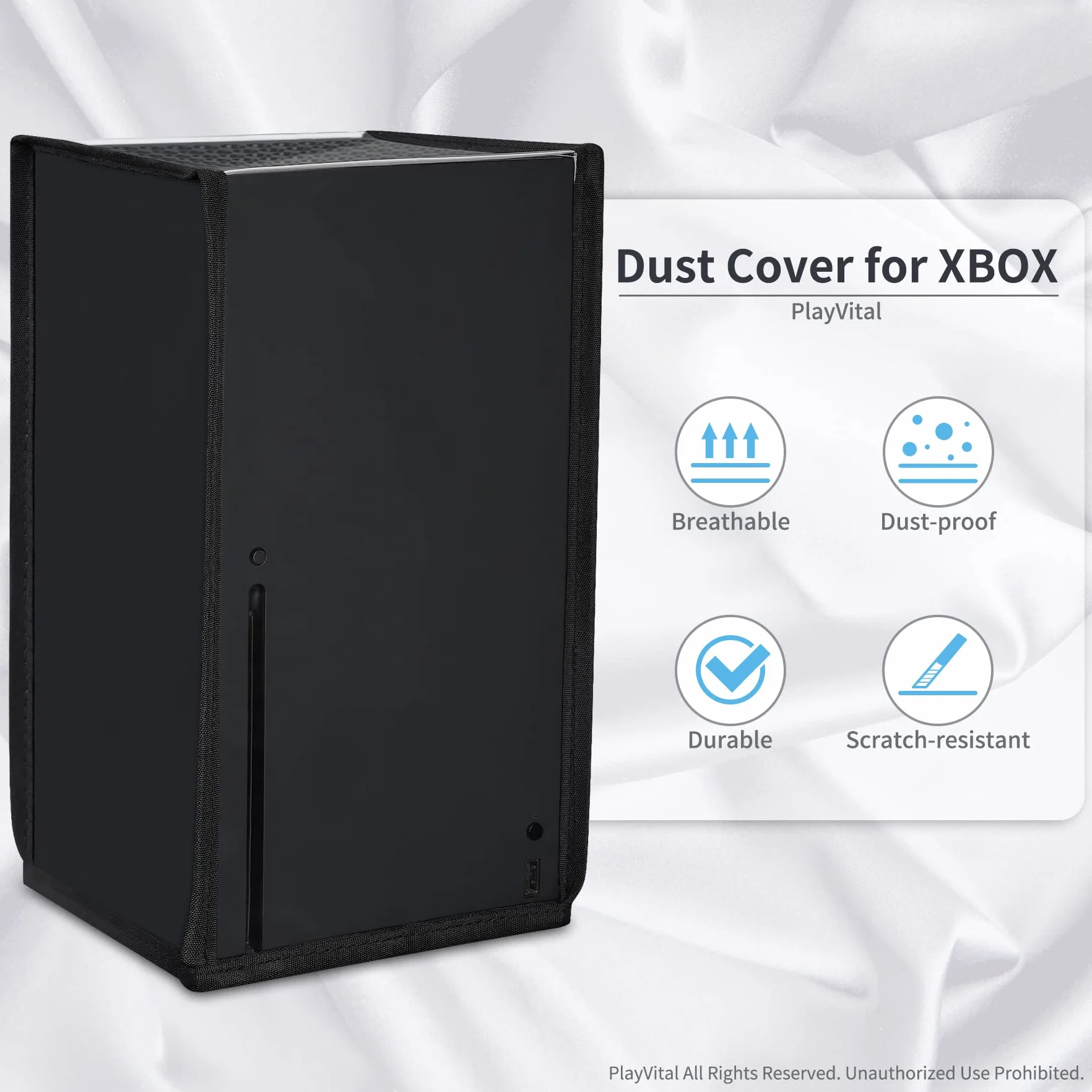 PlayVital Osłona Przeciwpyłowa do Xbox Series X Konsoli,Miękka Podszewka Pokrowiec przeciwpyłowy do Xbox Series X Console,Wodoodporny Pokrowiec Ochronny do Xbox Series X-Przezroczysty