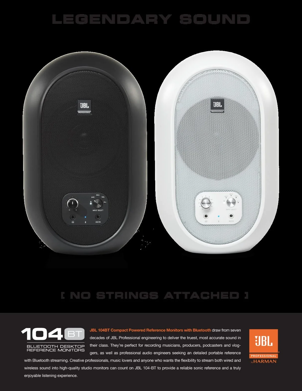 JBL 1 Series 104 Kompaktowe zasilane monitory stacjonarne wersja Bluetooth - białe (sprzedawane jako para)