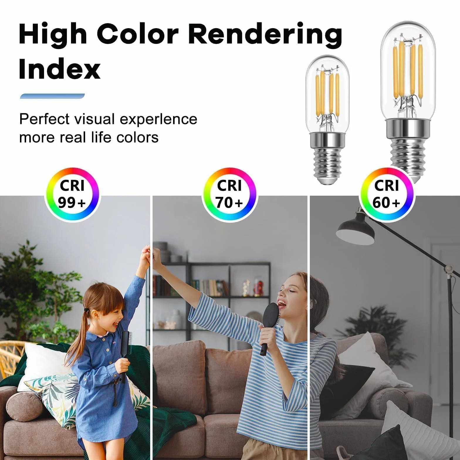 Żarówki LED E14 T22 do lodówki 2 W 6000 K zimna biel 260 lumenów AC 220-240 V 2 sztuki