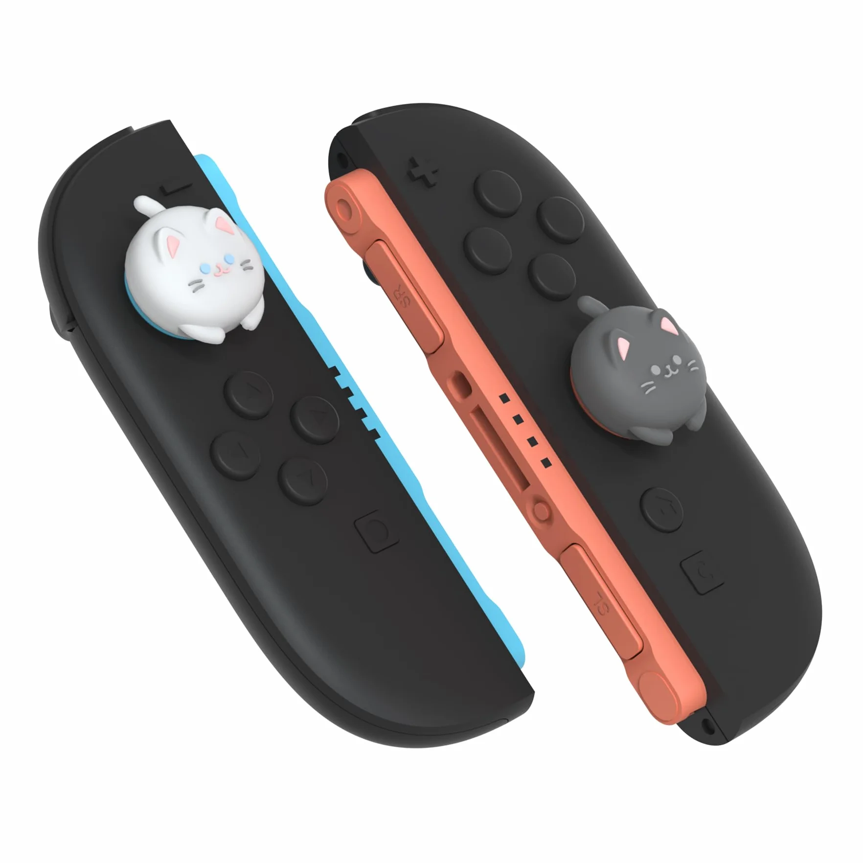 PlayVital Nakrętki na kciuki do Nintendo Switch 2 2025, silikonowe nakładki na kciuki Kawaii do Joycon 2, wygodne akcesoria do joysticka (uroczy kotek)