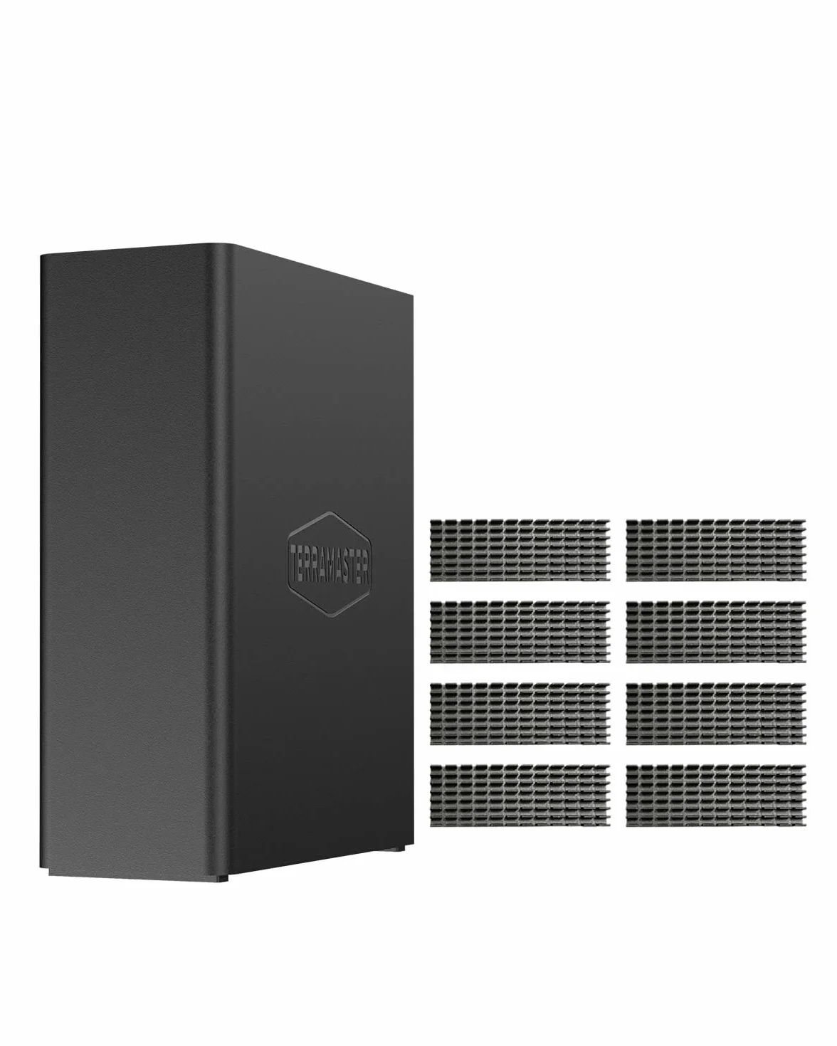 TERRAMASTER F8 SSD Plus NAS - 8 Bay All SSD NAS Storage Core i3 8-rdzeniowy procesor 8-nitkowy, 16 GB RAM DDR5, portem 10GbE, sieciowy magazyn danych, w zestawie 8 radiatorów (bez dysków)