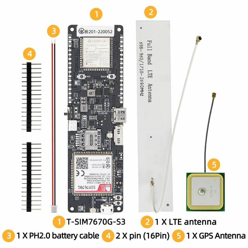 LILYGO T-SIM7670G-S3 ESP32-S3 4G LTE Bezprzewodowe komórkowe urządzenia IOT Komunikacja dalekiego zasięgu o niskim poborze mocy z płytą rozwojową GPS TTGO