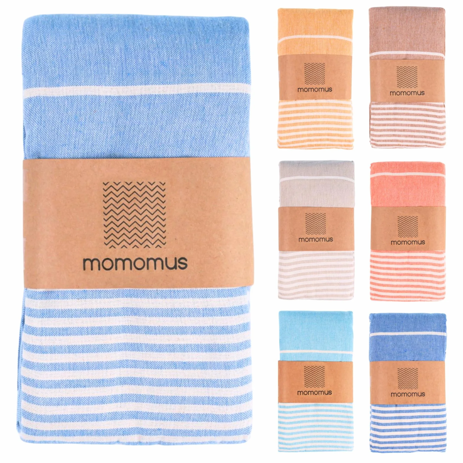 Fouta plażowa antypiaskowa XXL z frędzlami 100% bawełna 210x240 cm błękitny duży ręcznik plażowy koc piknikowy pareo