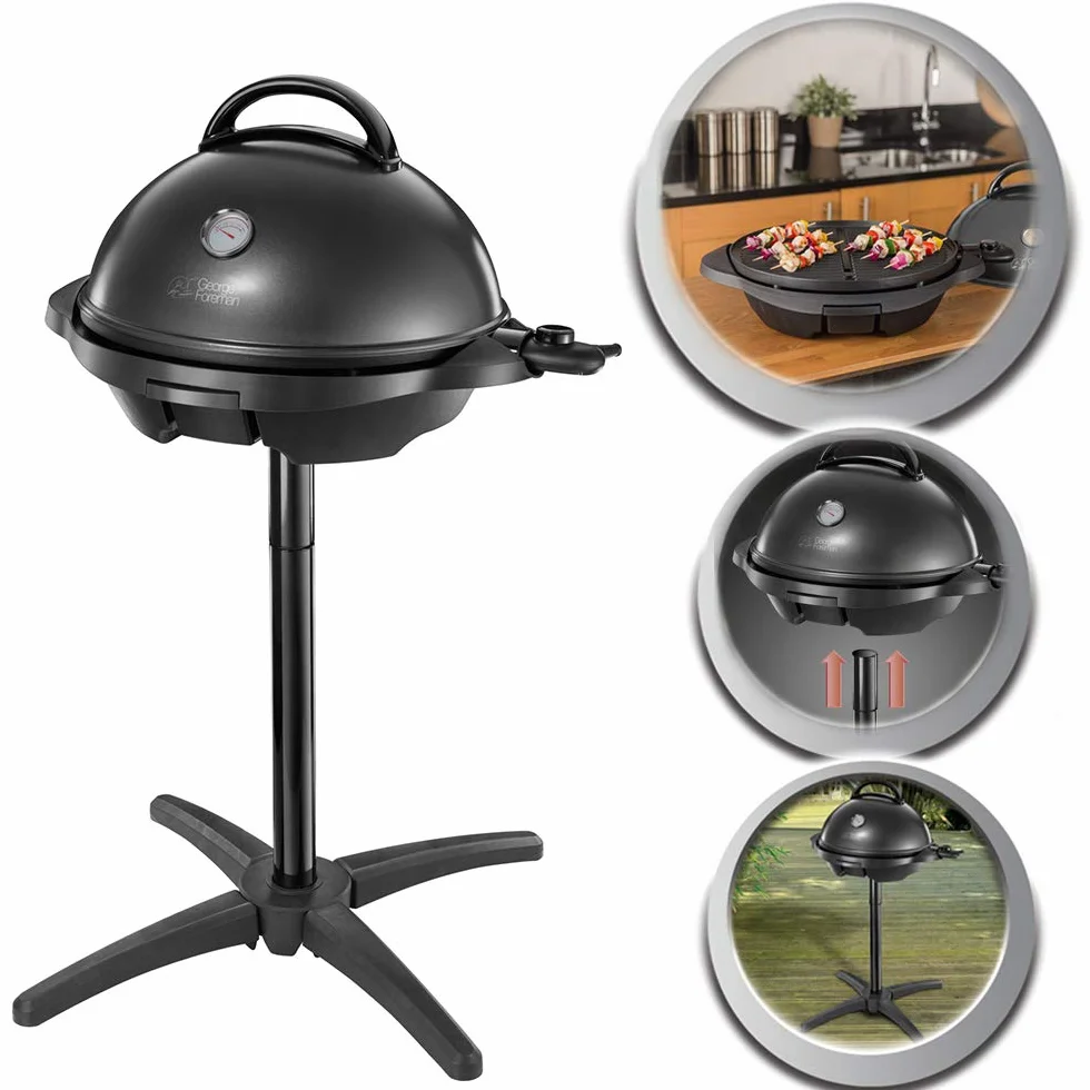 George Foreman Grill elektryczny 2400W 1500cm² nieprzywierający regulacja temperatury czarny