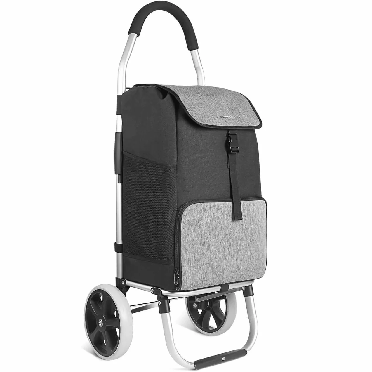 Inateck Wózek na zakupy o dużej pojemności i torbie termoizolacyjnej, lekka torba na zakupy z kółkami, maks. obciążenie 45 kg, 41 l, czarny
