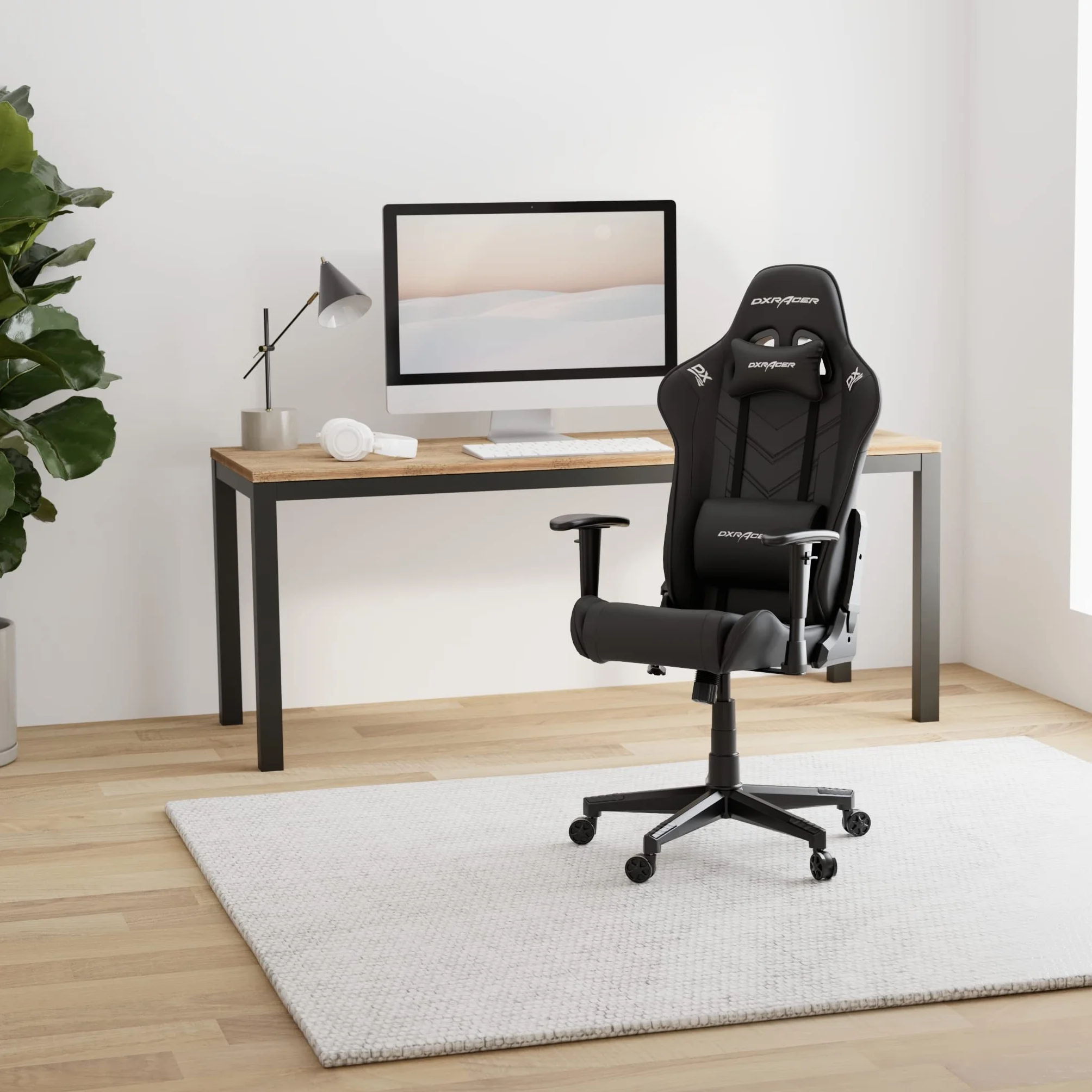 Dxracer Prince P132 GC-P132-N-FX2 Fotel dla Graczy, Czarny, do 185 cm