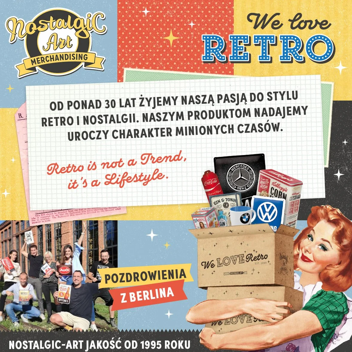 Nostalgic-Art Retro puszka płaska 2,5 l Tea & Cookies Together pojemnik na ciastka z metalu styl vintage