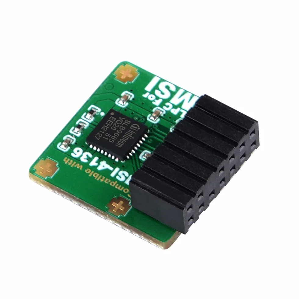 Moduł TPM2.0 TPM LPC 14-pinowy moduł z Infineon SLB9665 do płyty głównej MSI kompatybilny z TPM2.0 (MS-4136)