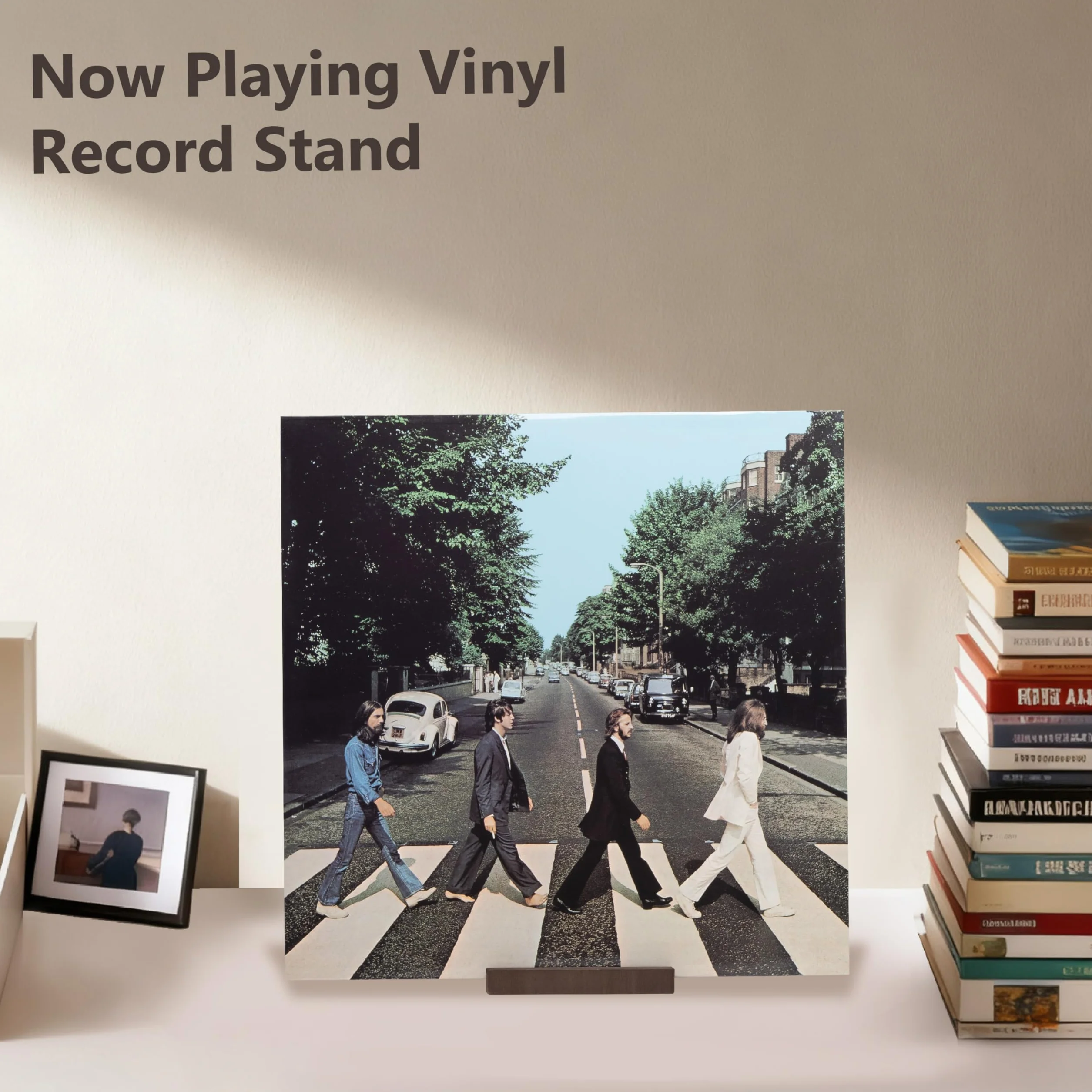 KAIU Stojak na płyty winylowe, teraz odtwarzany album na płyty LP, minimalistyczna półka stołowa, kompatybilna ze wszystkimi płytami - wystrój domu i studia