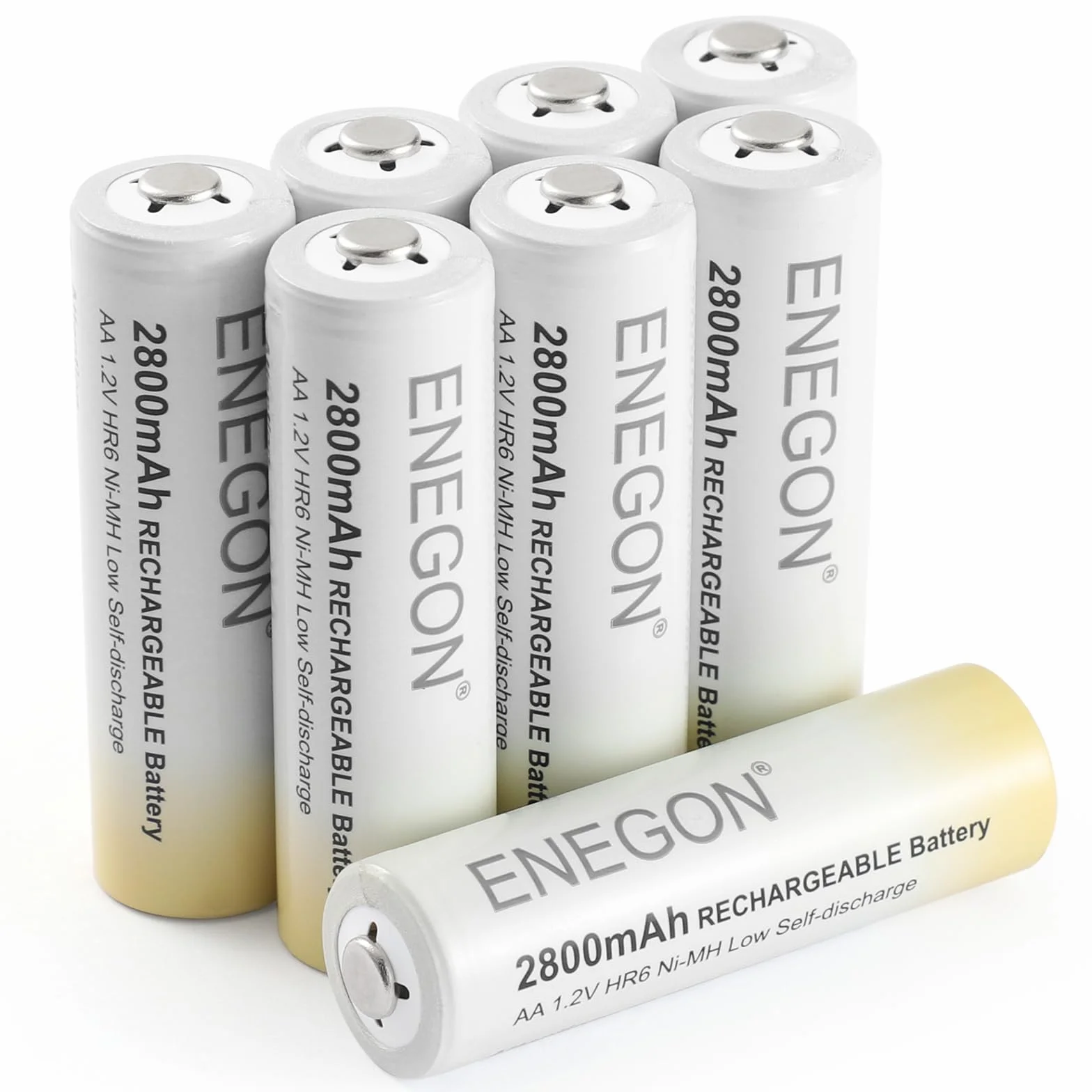 ENEGON Baterie AA 2800 mAh do ponownego ładowania – wysoka pojemność 1,2 V Ni-MH AA akumulatory wstępnie naładowane – niski poziom samorozładowania, w zestawie pudełko do przechowywania, 8 sztuk