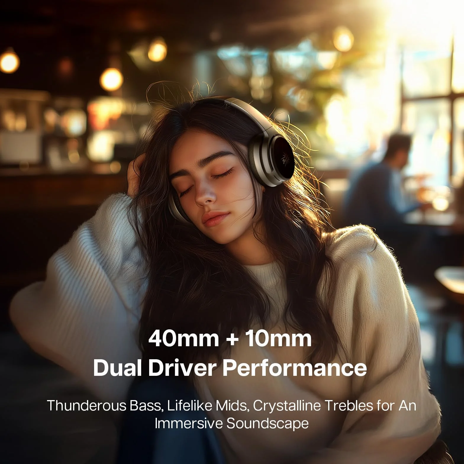 Linsoul Kiwi Ears Ardor Słuchawki Bluetooth 5.4, bezprzewodowe słuchawki DJ Studio, podwójny dynamiczny kontroler Studio Monitor z ANC Hybrid, czas odtwarzania 140H, lekkie, do gier podcastowych,