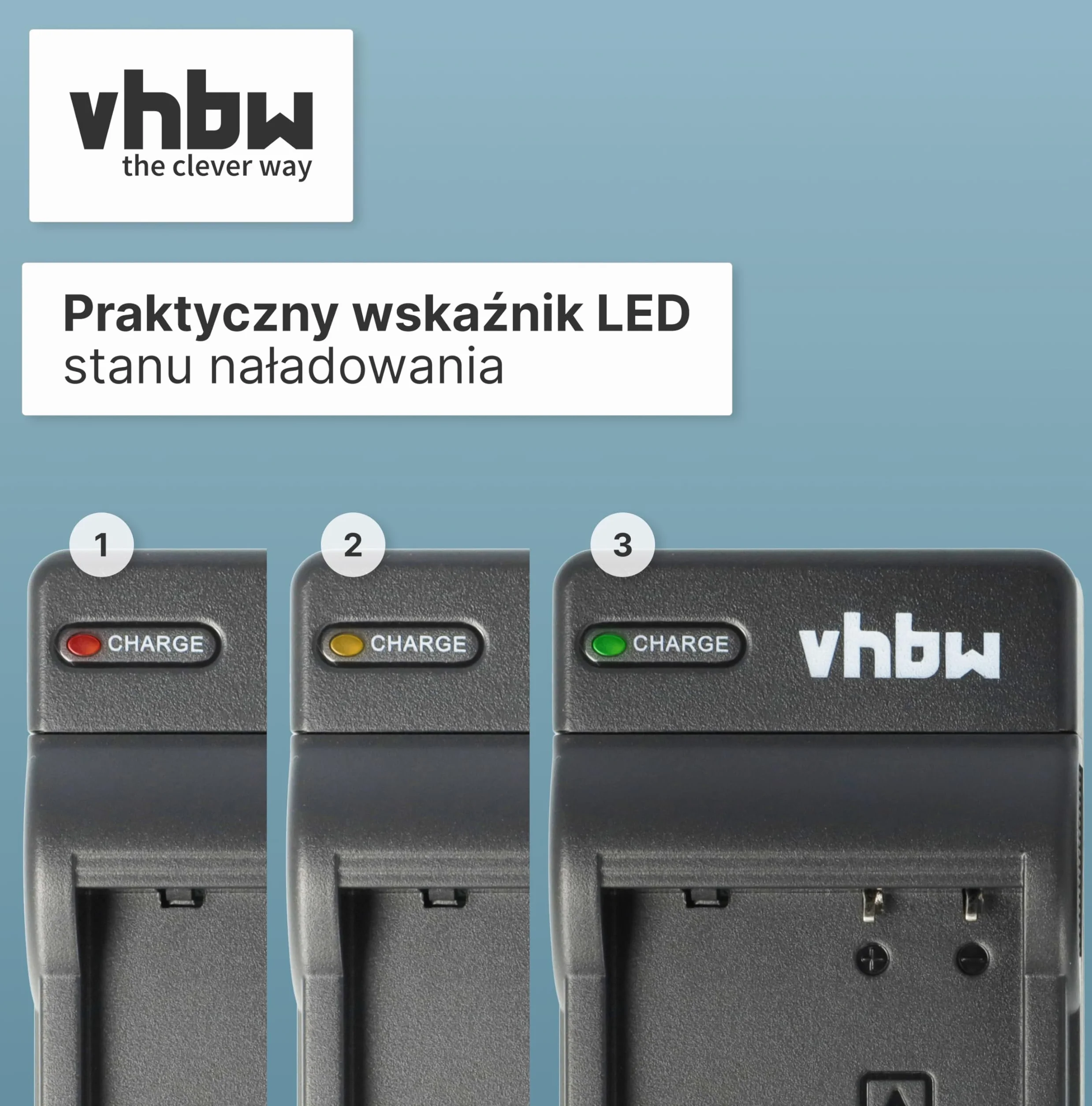 vhbw Ładowarka kompatybilna z Fujifilm Instax 90 Mini Neo Classic, kamerą, baterią, stacją ładującą, wskaźnikiem poziomu naładowania