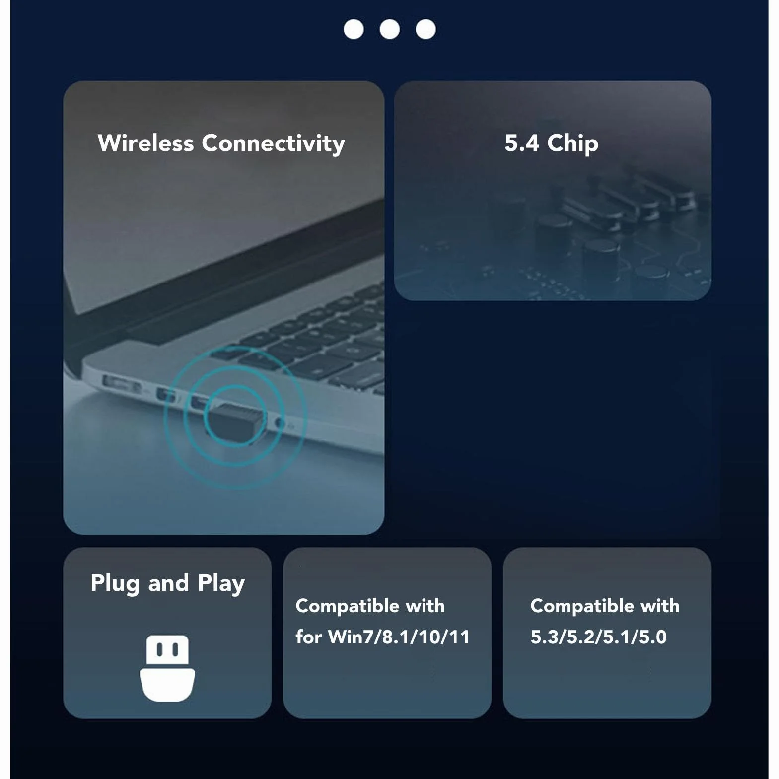 Adapter Bluetooth 5.4 do PC, mini USB Bluetooth, odbiornik Dongle 2.4G, do słuchawek, głośników, myszy, klawiatury, kontrolera, gamepada, Plug and Play, do komputera stacjonarnego z systemem