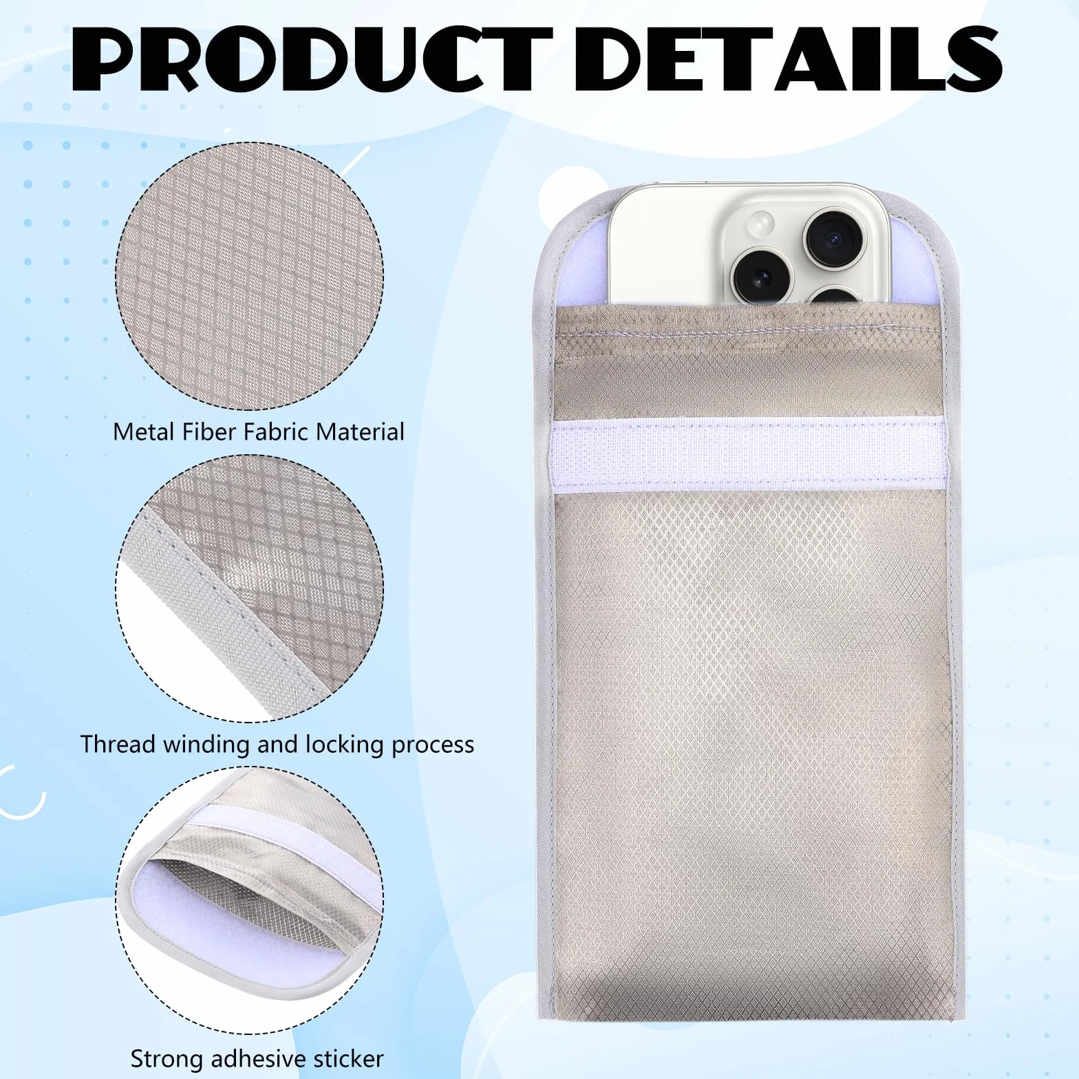 EMF Blocking Shield Sleeves for CellPhone, Faraday Pouch, etui blokujące EMF do smartfonów, blokowanie EMF do telefonów komórkowych dla bezpieczeństwa i prywatności przed 5G WiFi GPS RFID