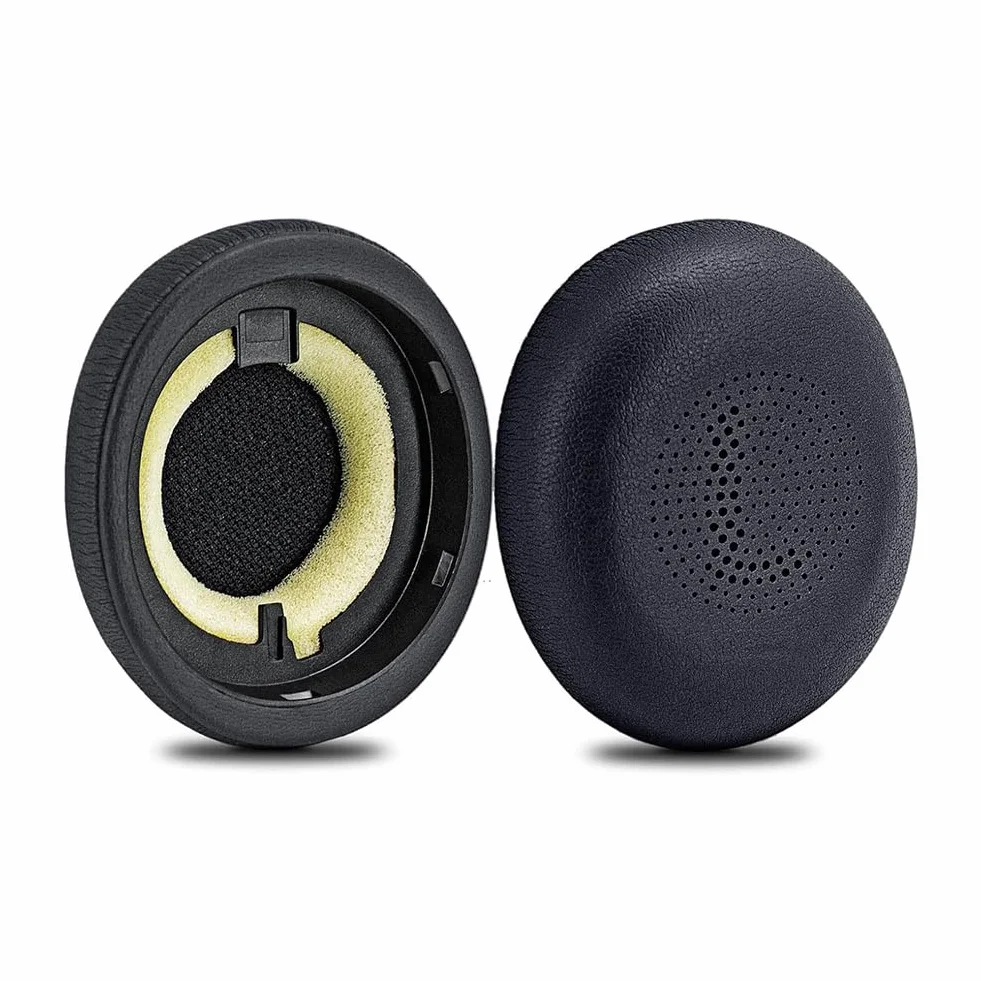 Wymienne Nauszniki do Jabra Evolve2 65/Elite 45h, Zapasowe Poduszki Nauszniki do Jabra Elite 45h/Evolve2 65, Miękka Skóra Proteinowa (Czarny)