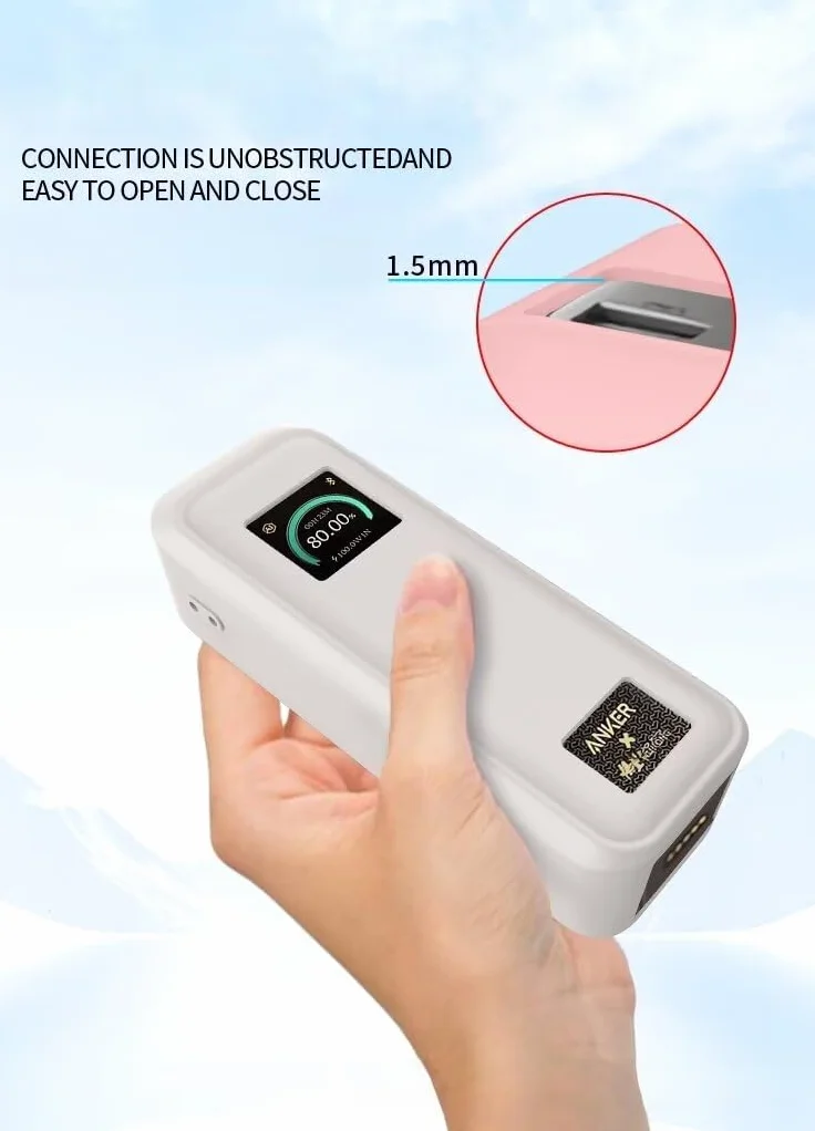 FTRONGRT Etui kompatybilne z Anker Prime 220W Power Bank, pełna ochrona, pyłoszczelne, zapobiegające upadkom, silikonowa osłona ochronna, czarne
