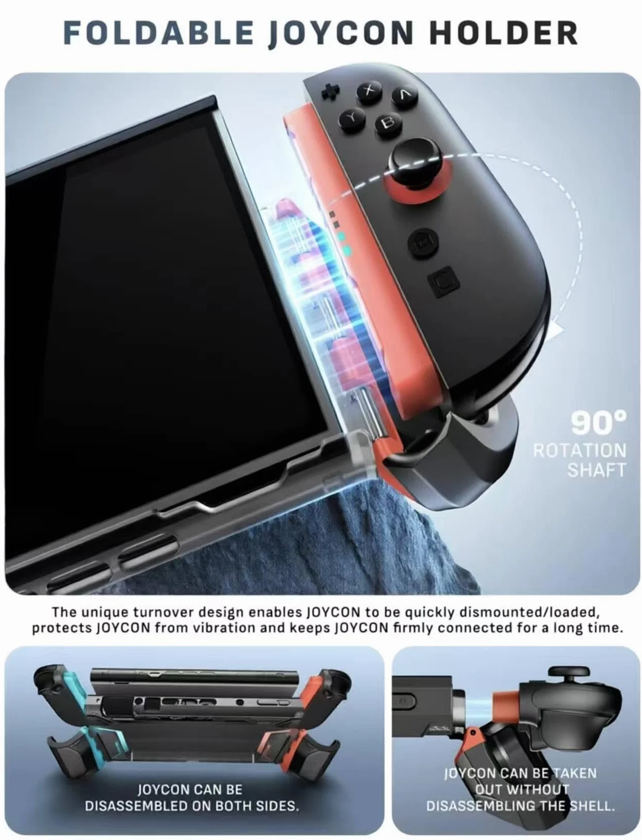 Mumba Etui Dockable do Nintendo Switch 2 (2025) - [Blade Series] Pokrowiec TPU z uchwytem - Akcesoria kompatybilne z Switch 2 (2025) (Niebieski/Czerwony)