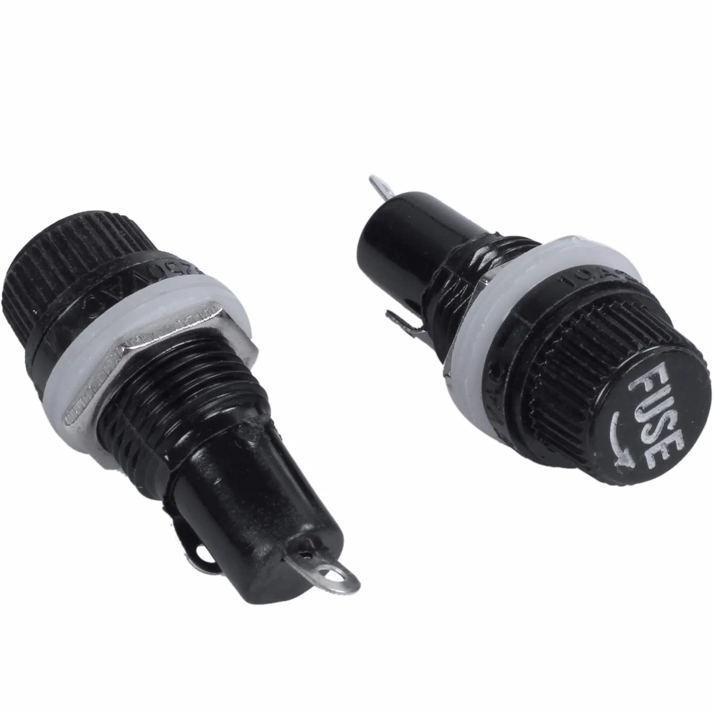10 szt. 10 A AC 250 V 5 mm x 20 mm montowane na panelu plastikowe gniazdo bezpiecznika