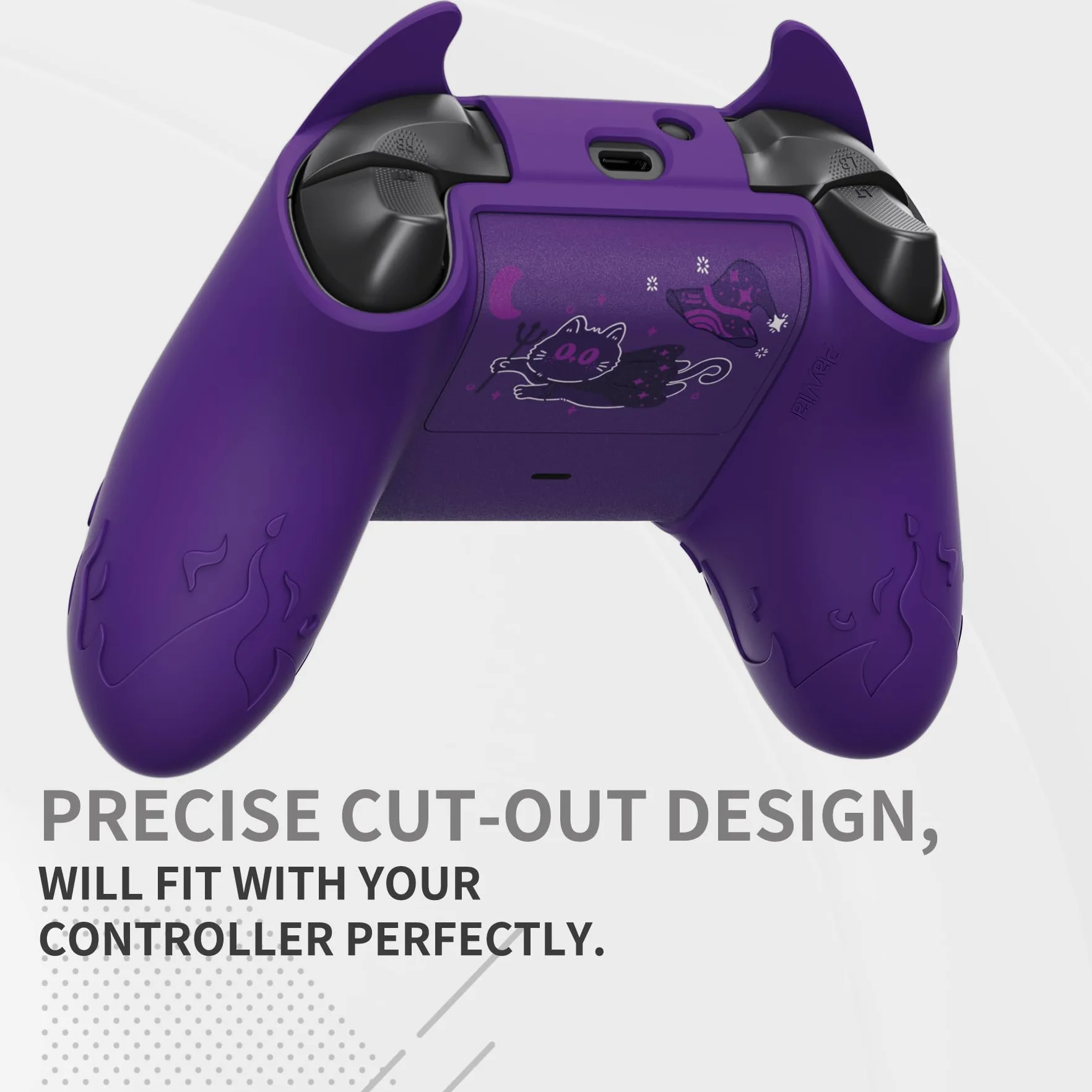 PlayVital Controller Ochronny Skóra do Xbox Series X/S Cute Demon Protective Case do Xbox Core Antypoślizgowa Silikonowa Osłona z Nakładkami Kciuki & Naklejka Pokrywy Baterii-Fioletowy