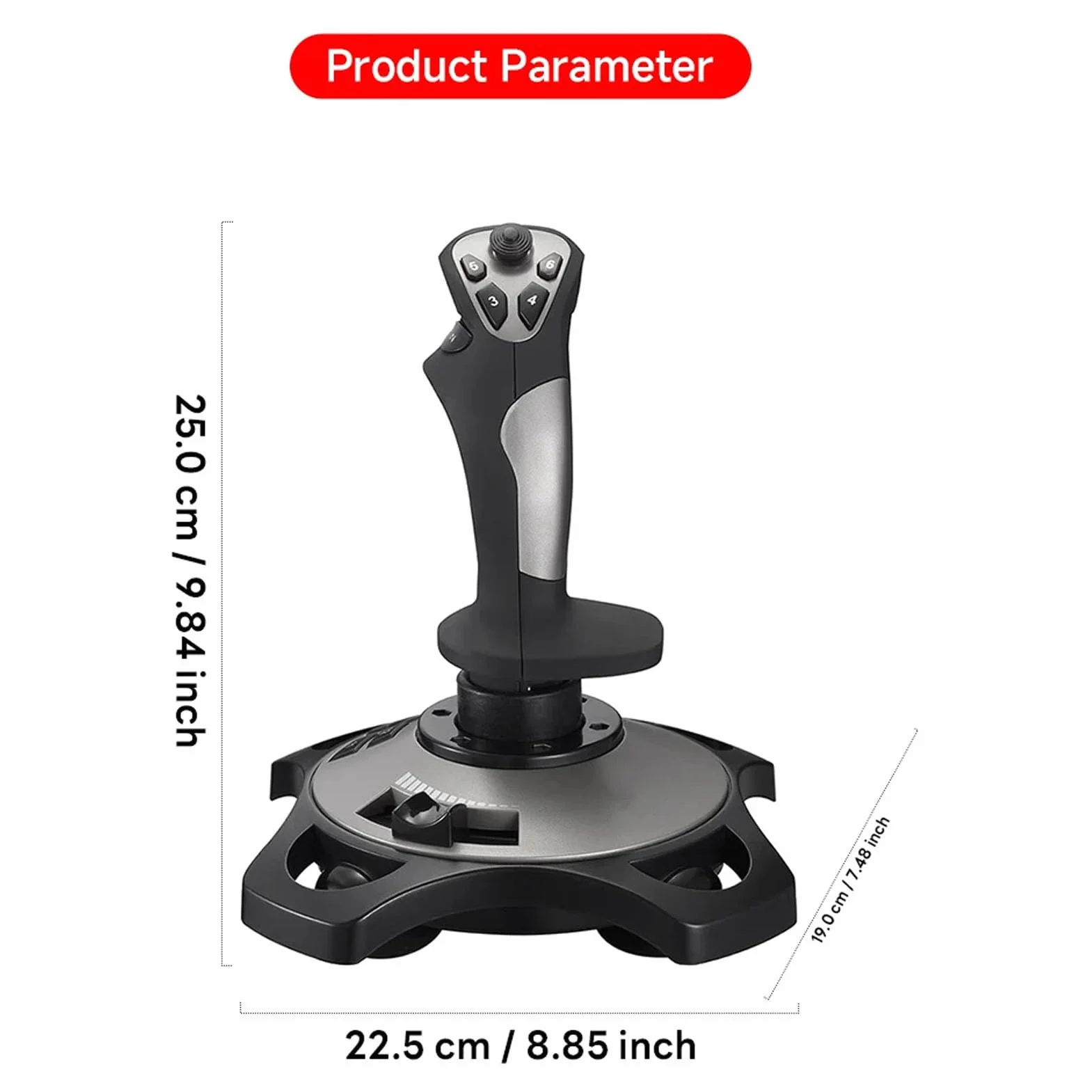 Przewodowy Joystick Symulatora Latania USB z Wibracjami i Przepustnicą do Komputera
