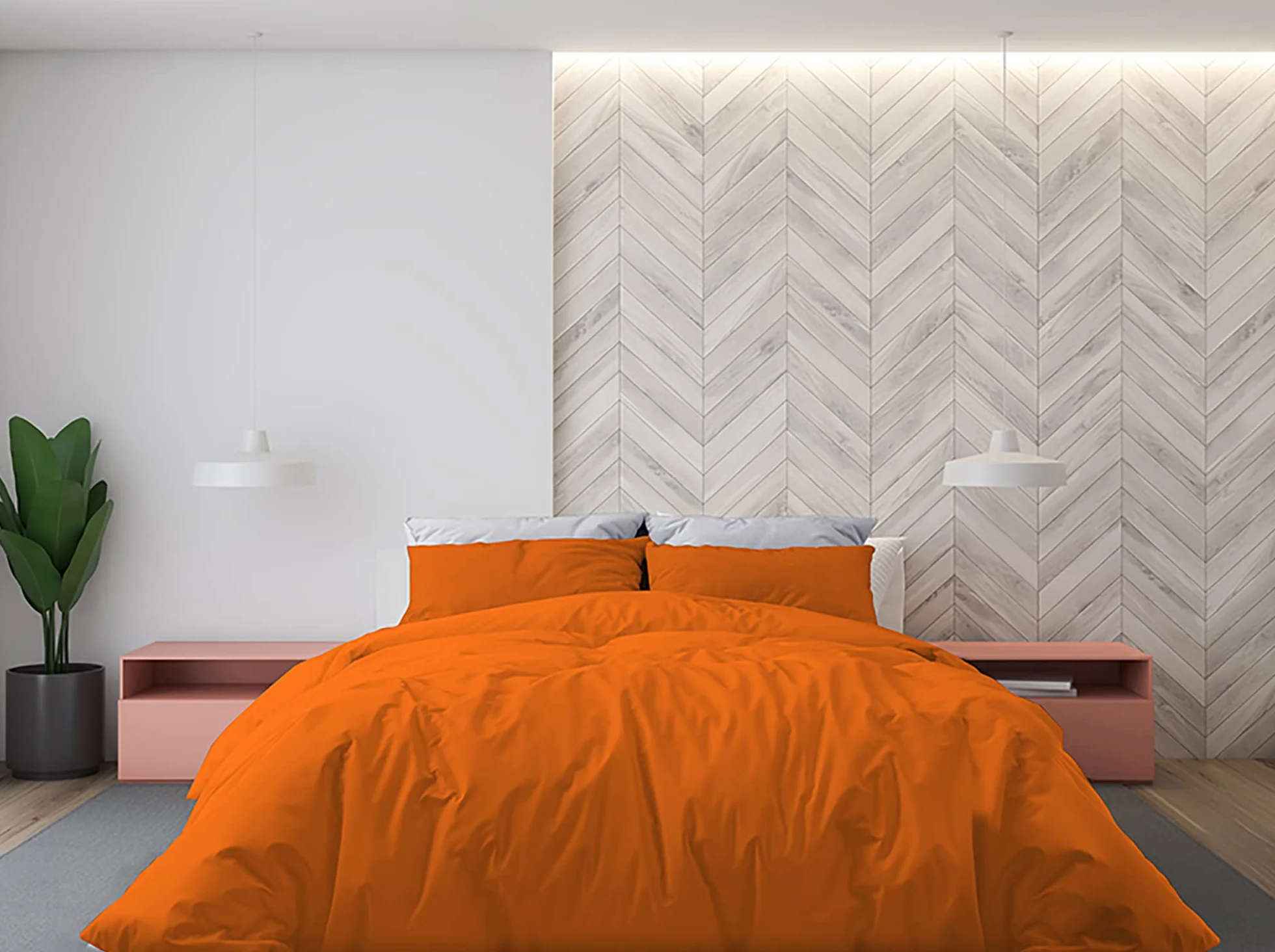 Italian Bed Linen poszewka na kołdrę, pomarańczowa, 100% mikrofibra