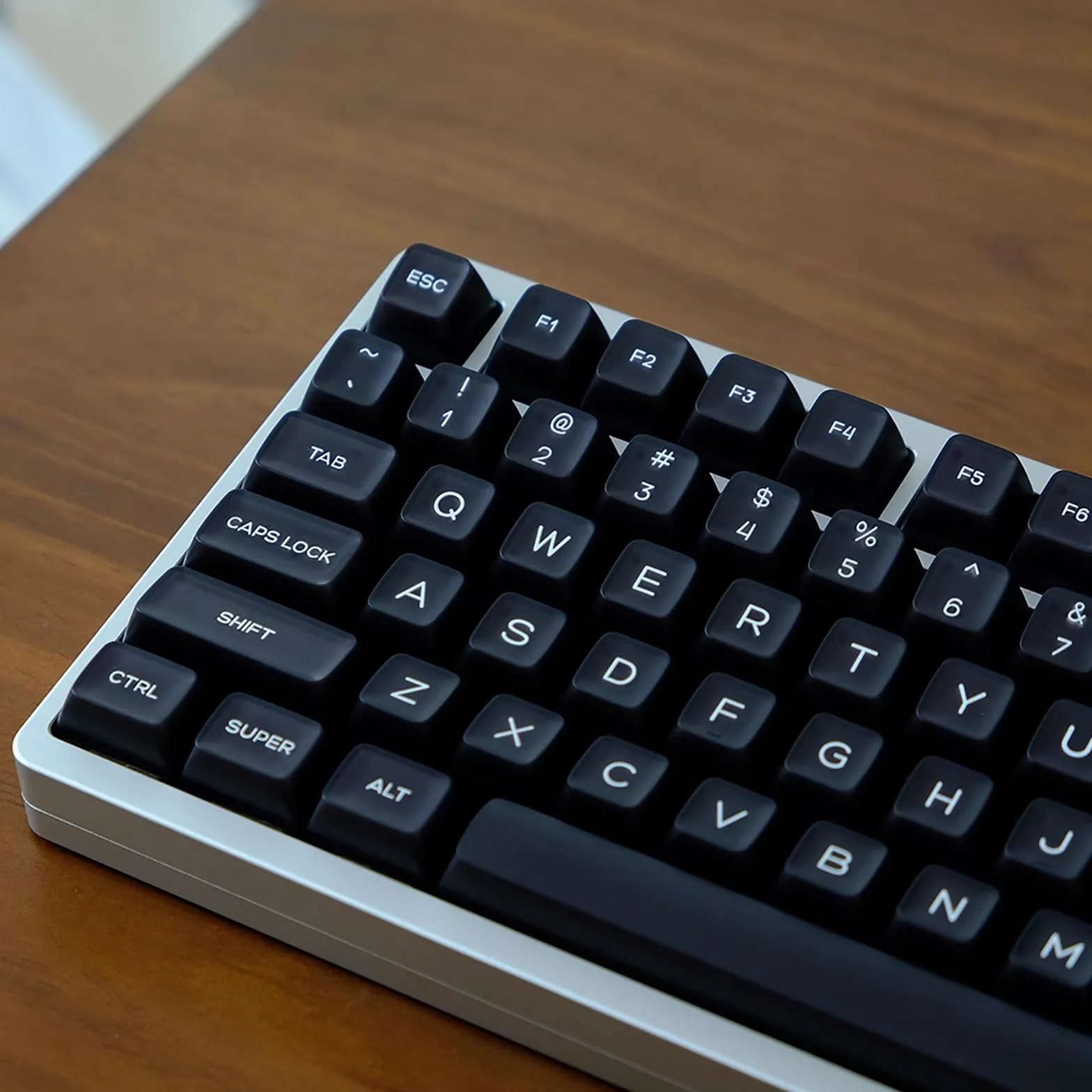 142 klawisze, czarne, Doubleshot PBT klawisze SA, profil SA, zestaw półprzezroczystych klawiszy, pasują do 61/64/87/104/108 Cherry Mx, układ ISO ANSI, klawiatury mechaniczne Alice, 142 klawisze