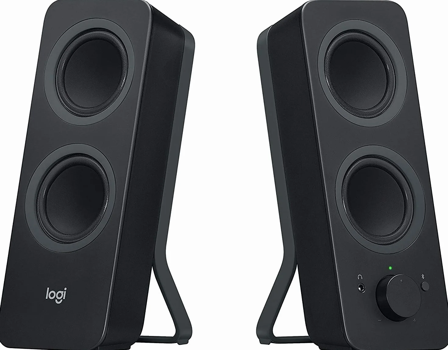 Logitech Z207 System głośników Bluetooth do komputera, dźwięk stereo, moc 10 W, wejście audio 3,5 mm, wiele urządzeń, gniazdo słuchawkowe UE/FR, komputer/TV/smartfon/tablet - Czarny