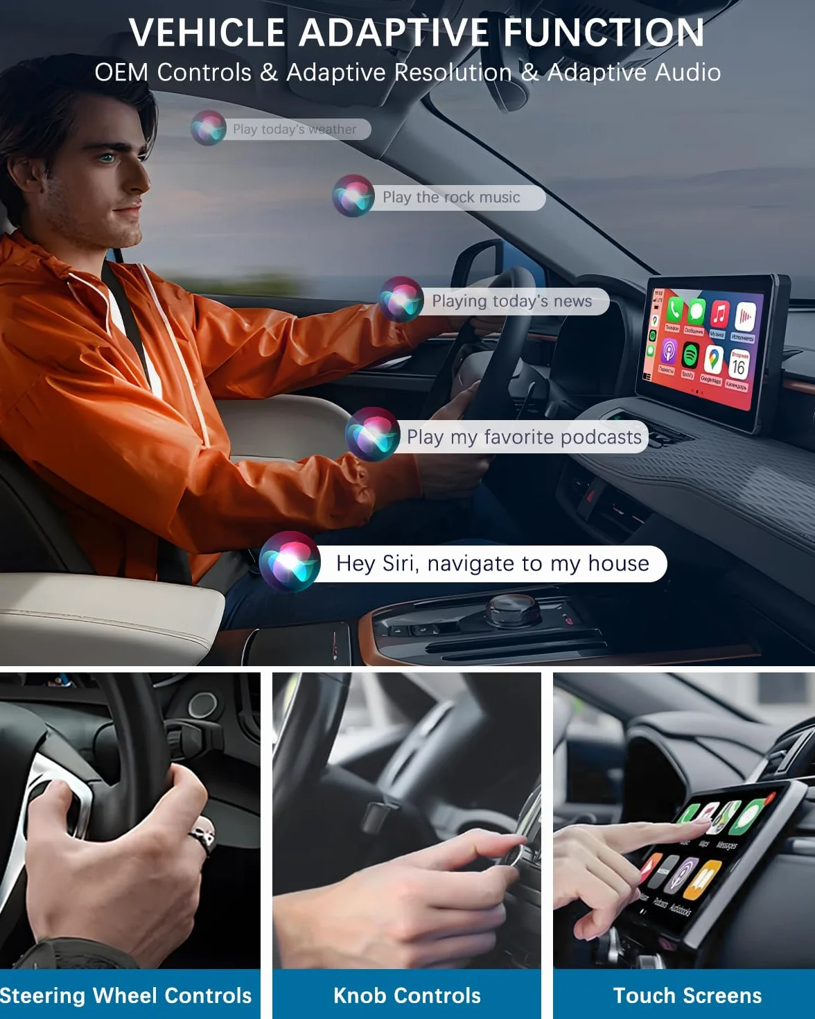 Adapter CarPlay z USB C/A i 5,8 GHz WiFi, umożliwiający konwersję fabrycznego przewodowego CarPlay na bezprzewodowy, funkcja Plug & Play, do samochodów od 2015 roku oraz iPhone z iOS 10+