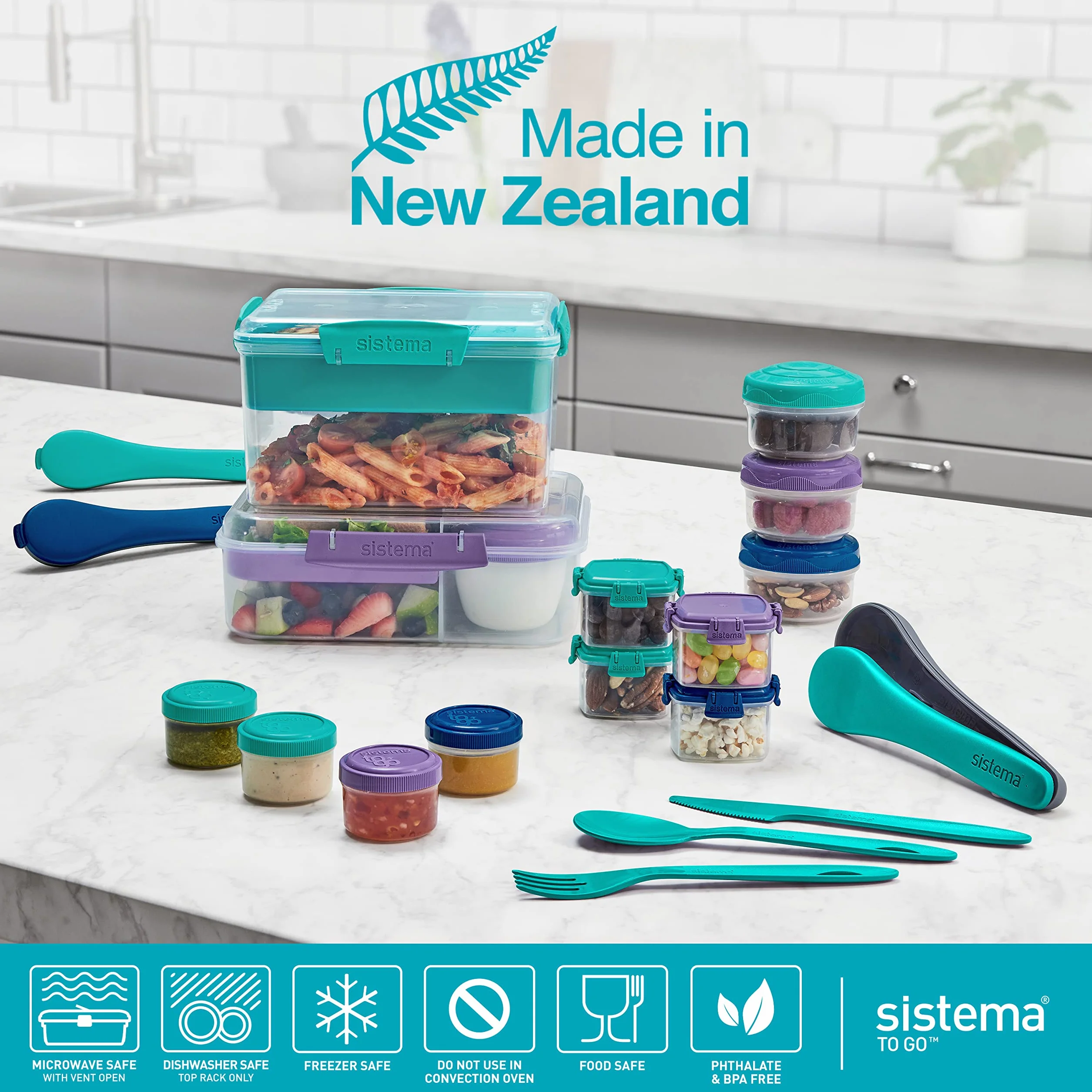 Sistema To Go Mini Bites Zestaw Pojemników na Żywność, Wielokolorowy, 3 x 130 ml