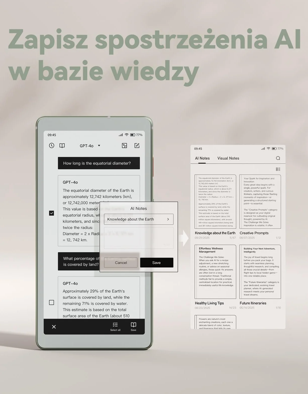 VIWOODS 6,13’’ AiPaper Reader C z kolorowym wyświetlaczem, czytnik e-booków E Ink z regulowanym ciepłym i zimnym światłem, ultracienki i lekki, zintegrowany z AI, 128 GB pamięci