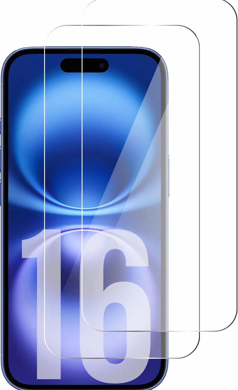 Ochraniacz ekranu do iPhone 16 [2 sztuki] szkło hartowane na ekranu, screen protector ochronne ekran