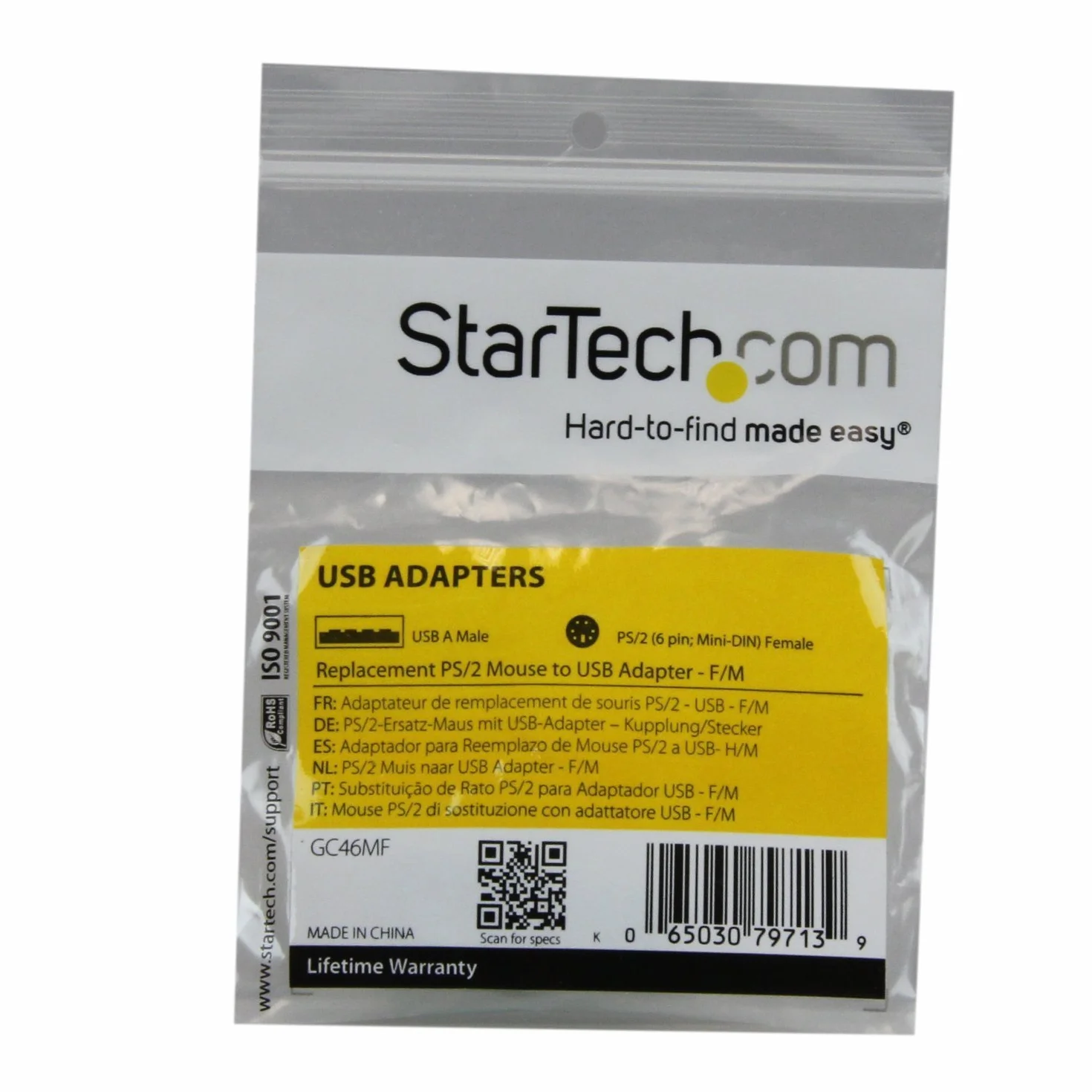 StarTech.com GC46MF zastępcza mysz PS/2 na USB adapter F/M, obsługa tylko z myszką PS/2 i USB