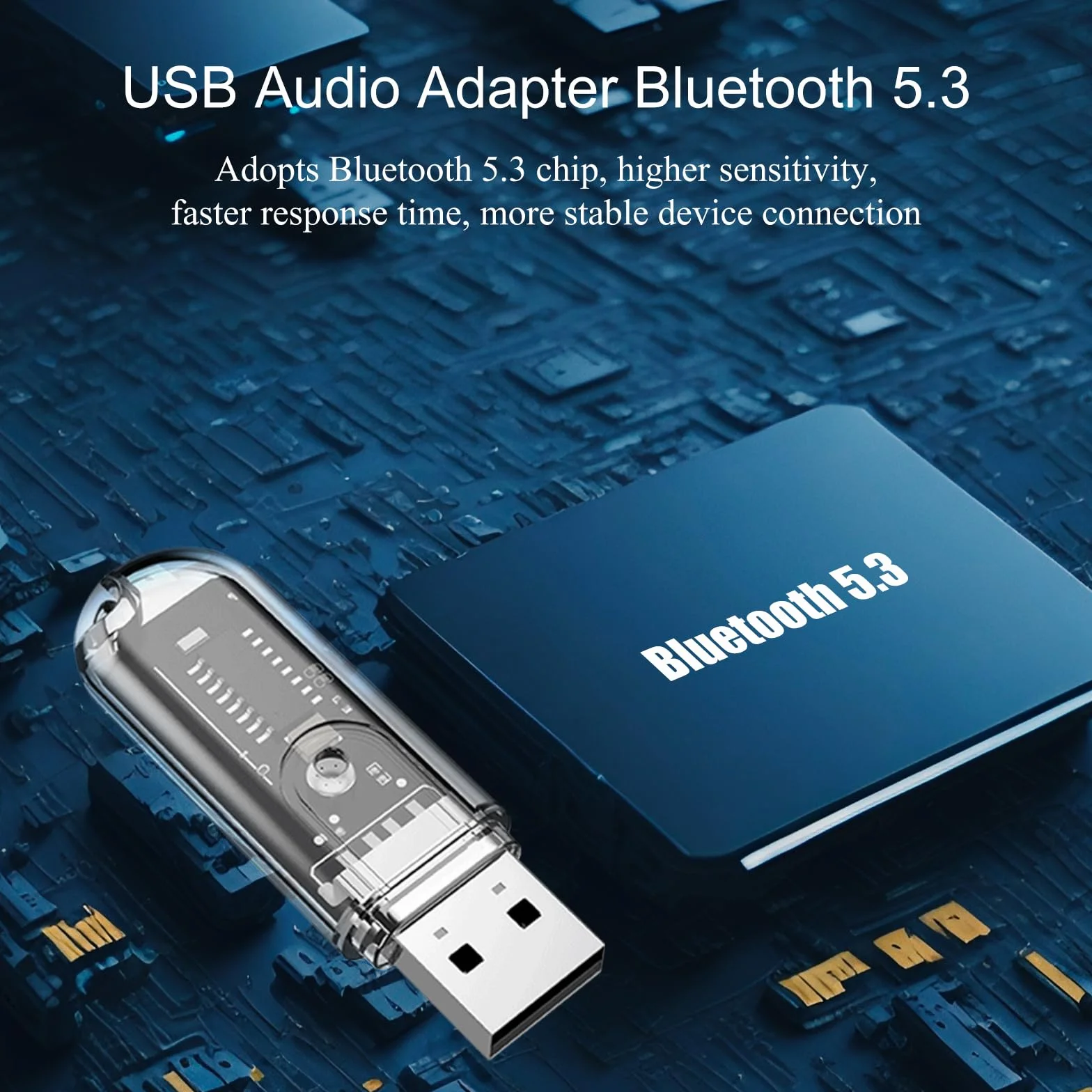 USB Bluetooth adapter audio Bluetooth 5.3 odbiornik USB Dongle Plug & Play HD Audio do głośników, systemu stereo, samochodów
