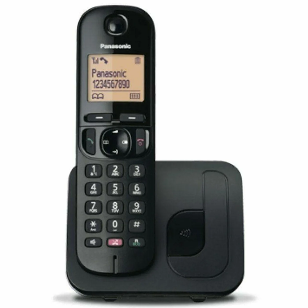 Panasonic KX-TGC250SPB Cyfrowy Telefon Bezprzewodowy, Jednostka Podstawowa i 1 Słuchawki, Identyfikator i Blokada połączeń, Głośnik, Tryb Ekologiczny, Budzik, Wyświetlacz LCD, Czarny