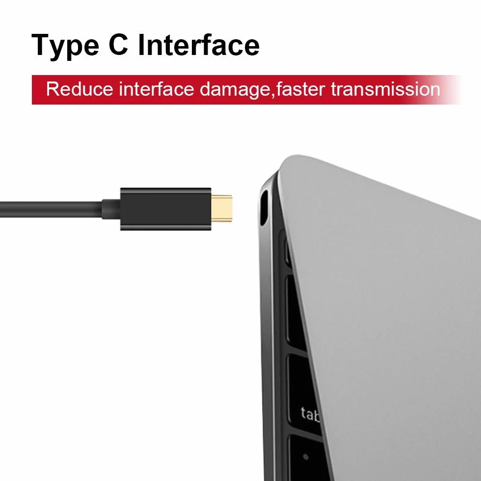 UPGROW Kabel USB-C na DVI – kabel Thunderbolt do DVI 4K przy 30 Hz, USB typu C na DVI żeński, obsługa MacBooka Pro 2017-2020, Surface Book 2, Dell XPS 13, Galaxy S10
