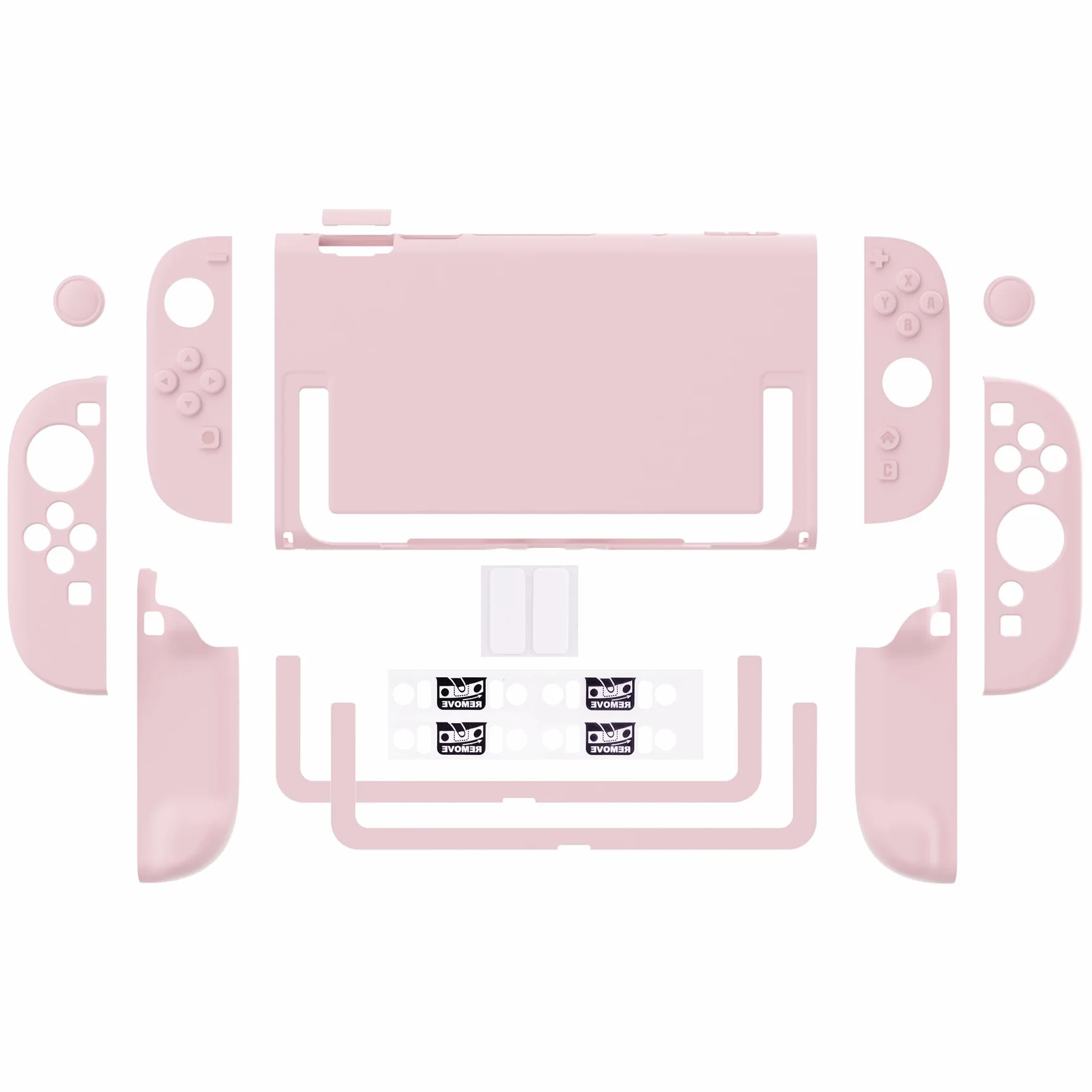 PlayVital Etui Ochronne do Switch 2, Sztywne Osłona Grip Joycon z Nakładką na Joystick – Różowy Kwiat Wiśni