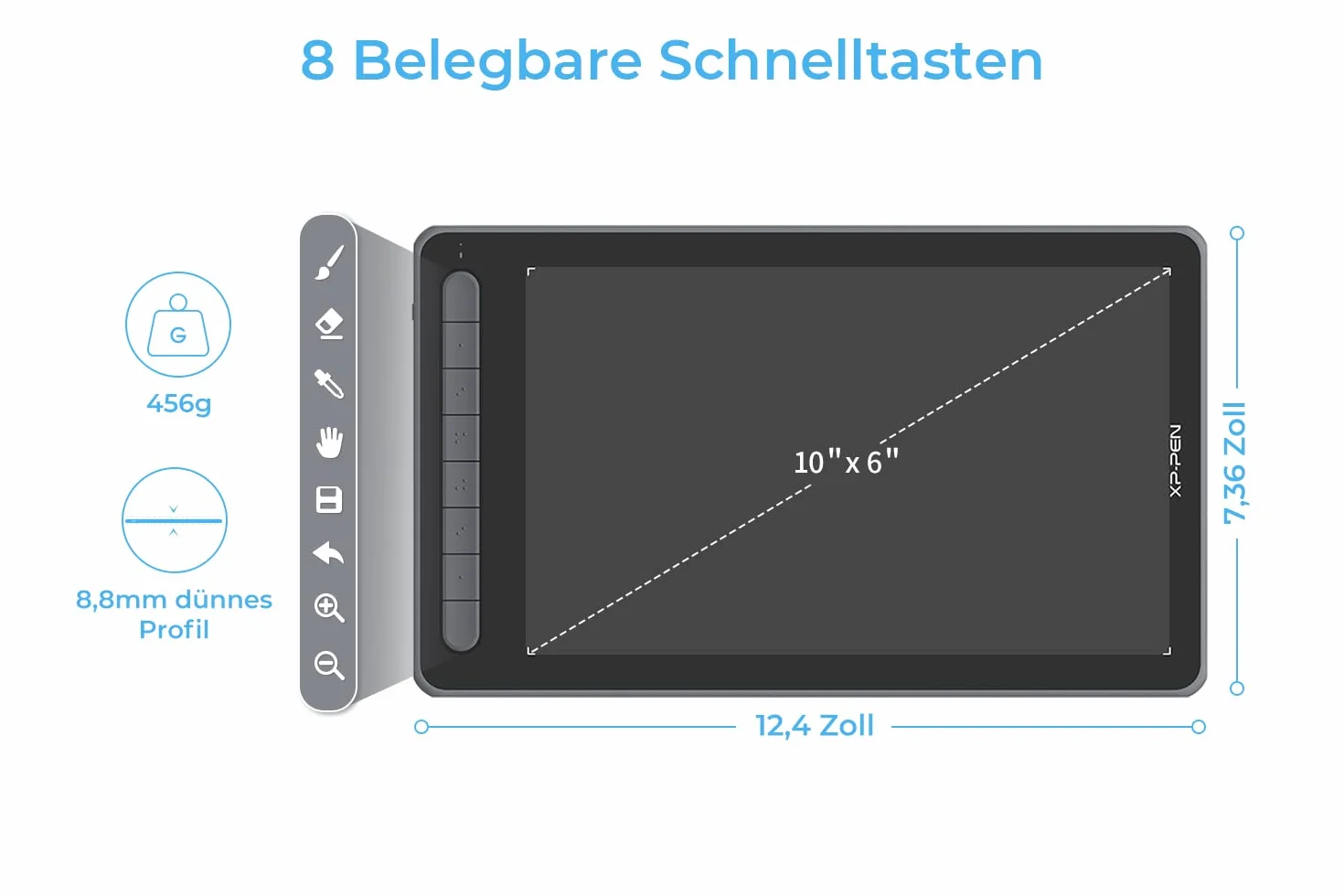 XP-PEN Deco LW 10"x6" tablet graficzny Bluetooth X3 Smart Chip Tilt z rysikiem bezakumulatorowym (czarny)
