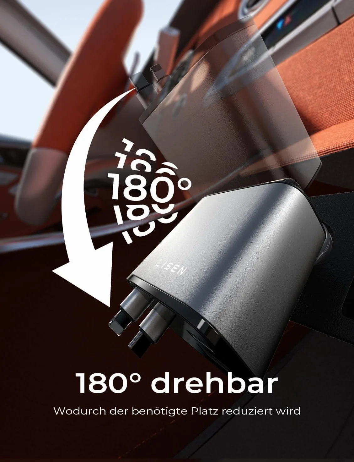 LISEN Zapalniczka samochodowa USB C Ładowarka samochodowa 69 W z przedłużanym ładującym Szybka ładowarka samochodowa Prezenty dla mężczyzn i kobiet dla iPhone 16 15 14 13 12 Pro Max iPad Samsung Pixel