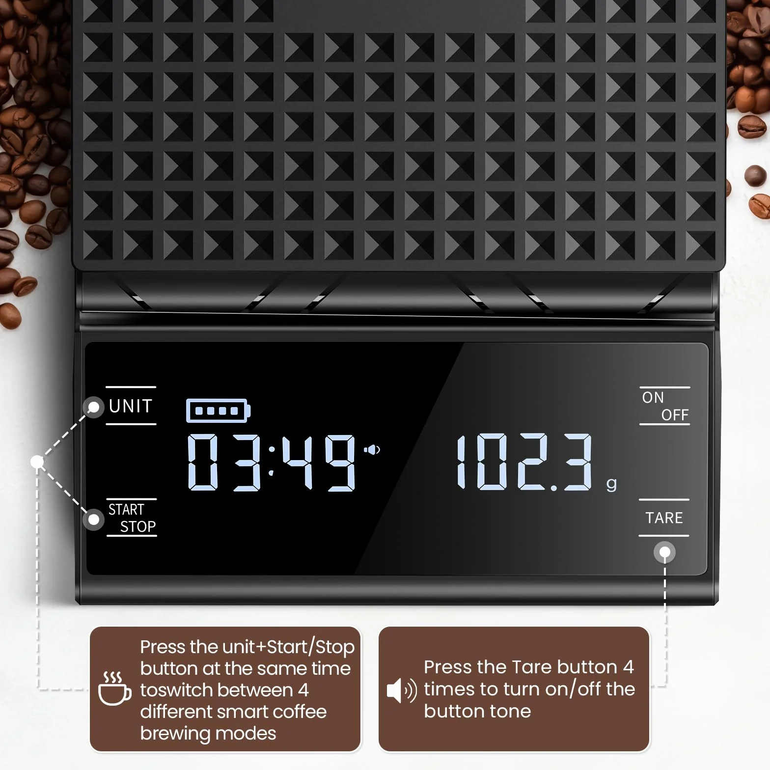 cyfrowa waga do kawy z timerem, wielokrotnego użytku, precyzyjna waga do espresso o zakresie 5 kg/0,1 g, z wyświetlaczem LCD i automatycznym pomiarem czasu