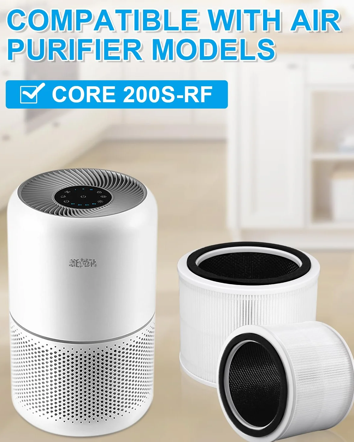 HEPA zestaw filtrów z węglem aktywnym kompatybilny z LEVOIT Core 200S oczyszczacz powietrza