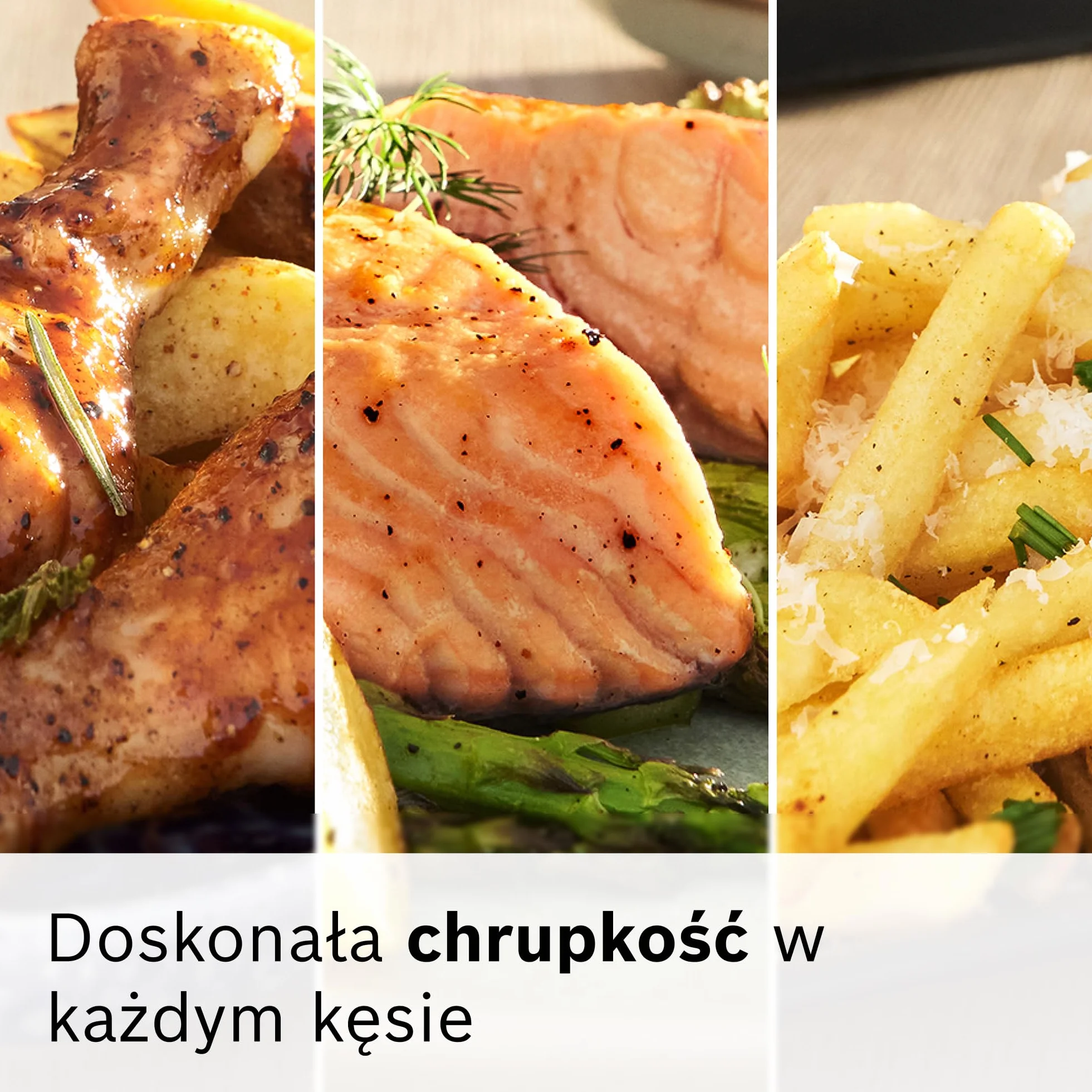 Bosch Air Fryer Serie 4 XL, MAF462C0, 6,1 l, 7 automatycznych programów, dwa elementy grzewcze, funkcje rozmrażania i podtrzymywania ciepła, ekran dotykowy, do 60% szybsze gotowanie, satynowy beżowy