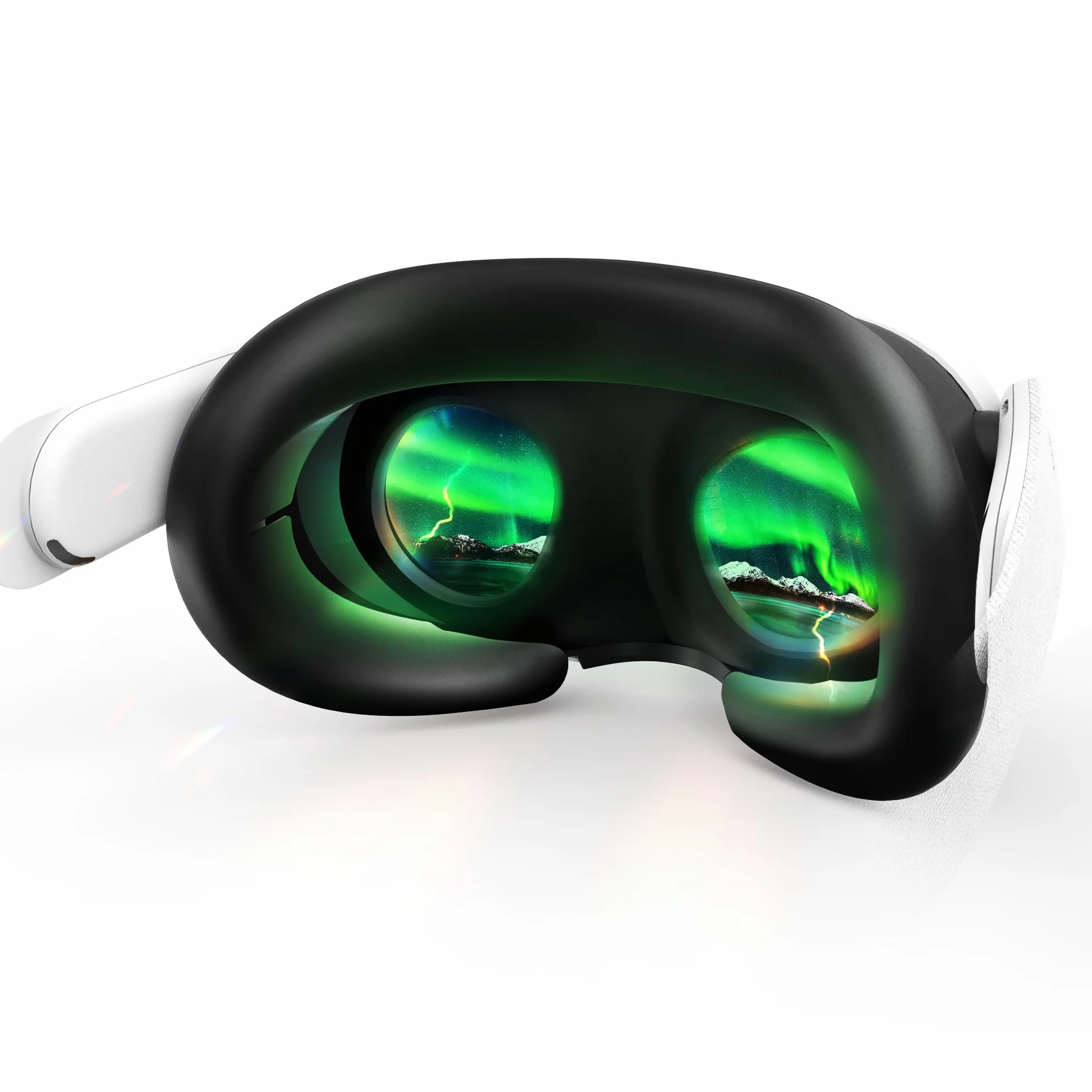 Osłona twarzy AMVR kompatybilna z akcesoriami do zestawu słuchawkowego Meta/Oculus Quest 3, wygodna silikonowa poduszka na twarz pasująca do interfejsu twarzy, odporna na pot maska VR (czarna)