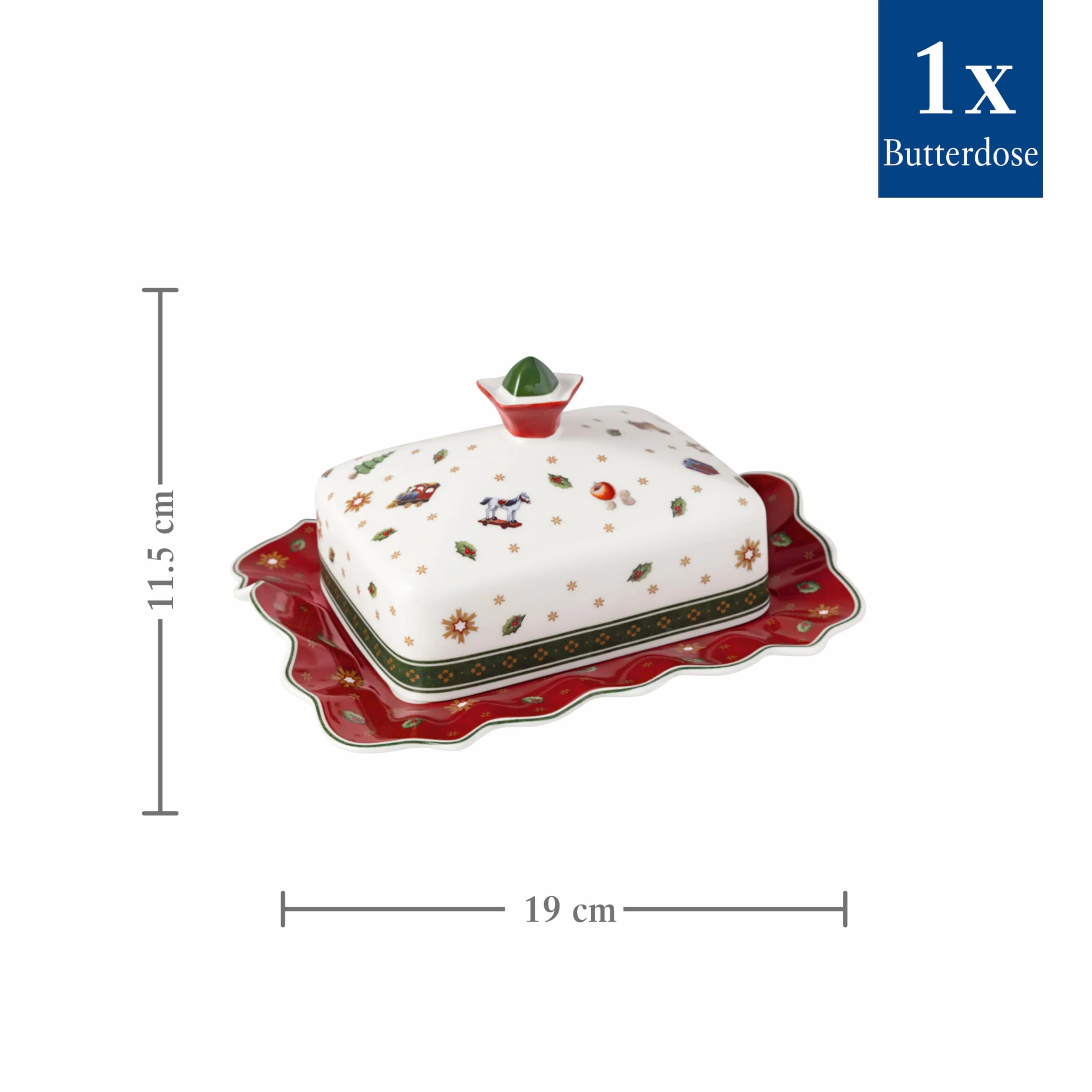 Villeroy & Boch – Toy's Delight maselniczka, 19 x 16 x 11,5 cm, porcelana twarda, maselniczka, mycie ręczne, pojemnik na masło na brunche i przyjęcia