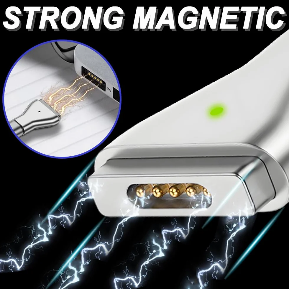 Adapter USB C na magnetyczny, 2 sztuki, typ C na Safe 2 T-Head T-Tip PD 100 W adapter do szybkiego ładowania do Mac Book Air/Pro 11" i 13" (po 2012-2015)