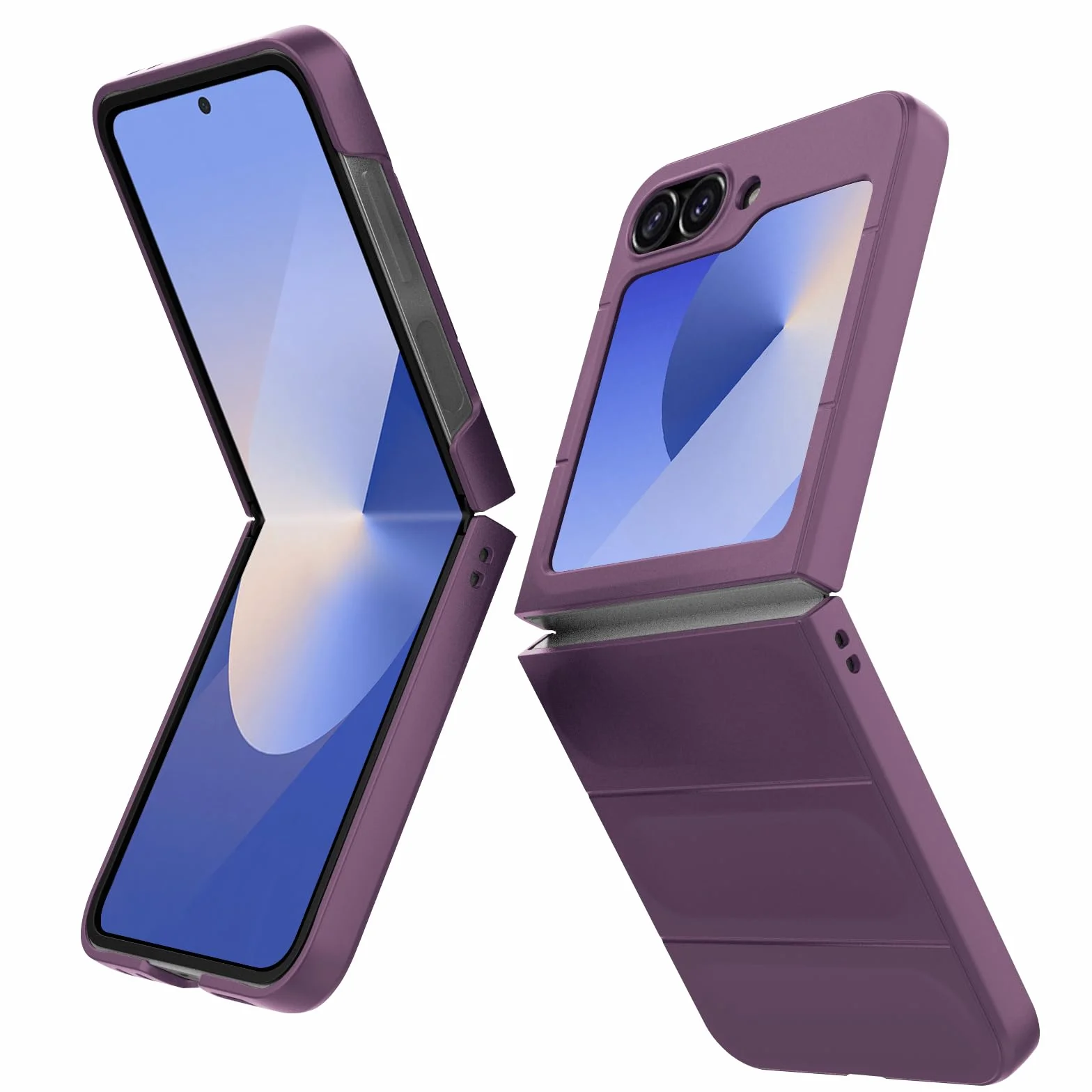 Silikonowy Etui do Samsung Galaxy Z Flip 6, Miękką Wyściółką Wewnętrzną z Mikrofibry, Obiektywem Aparatu Pełna Ochrona, Osłona Odporna na Uderzenia - fioletowe